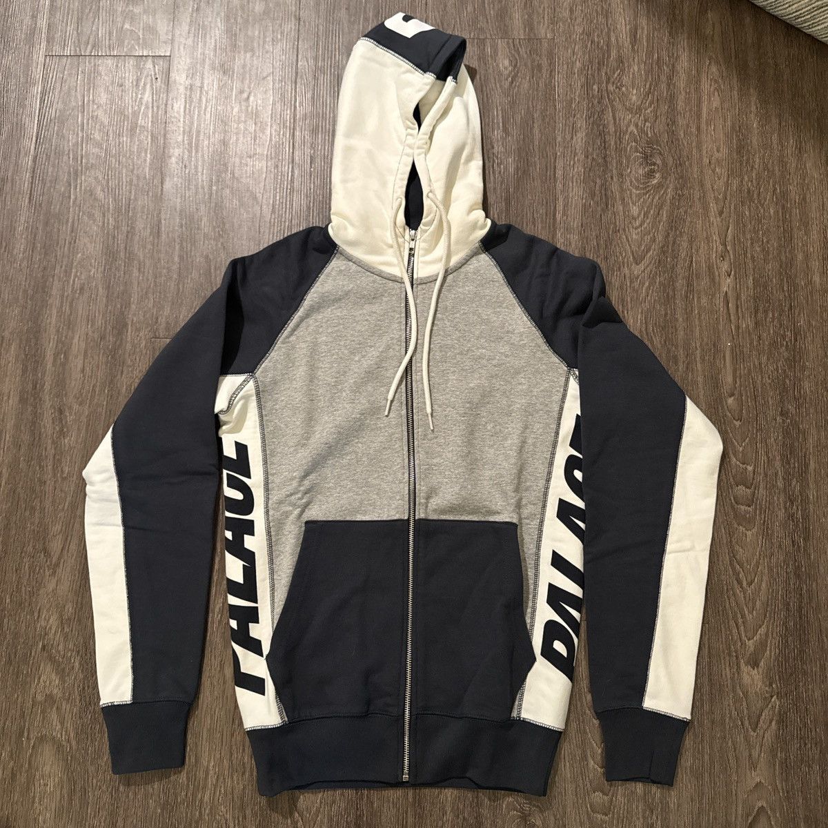 Palace Palace blocker zip hood grey marl/navy Size US S / EU 44-46 / 1 - 1 Thumbnail