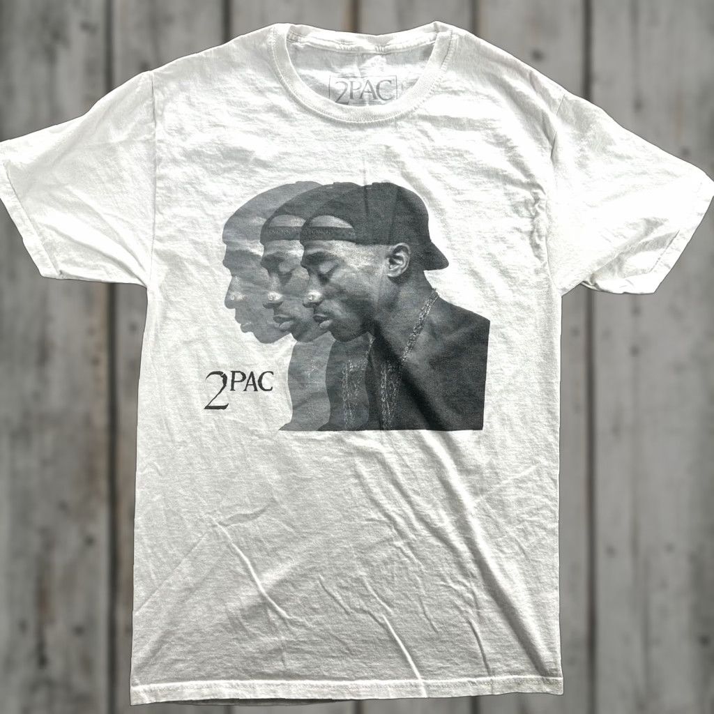 Vintage 2Pac Shirt Mens Small White Hip Hop Rap Graphic Tee 90s Music Legend T-Shirt Men XS S? Size US S / EU 44-46 / 1 - 1 Thumbnail