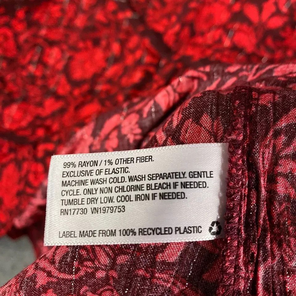 Other Knox Rose Blouse XL Women's Pullover Floral Red Rayon Size XL / US 12-14 / IT 48-50 - 6 Thumbnail