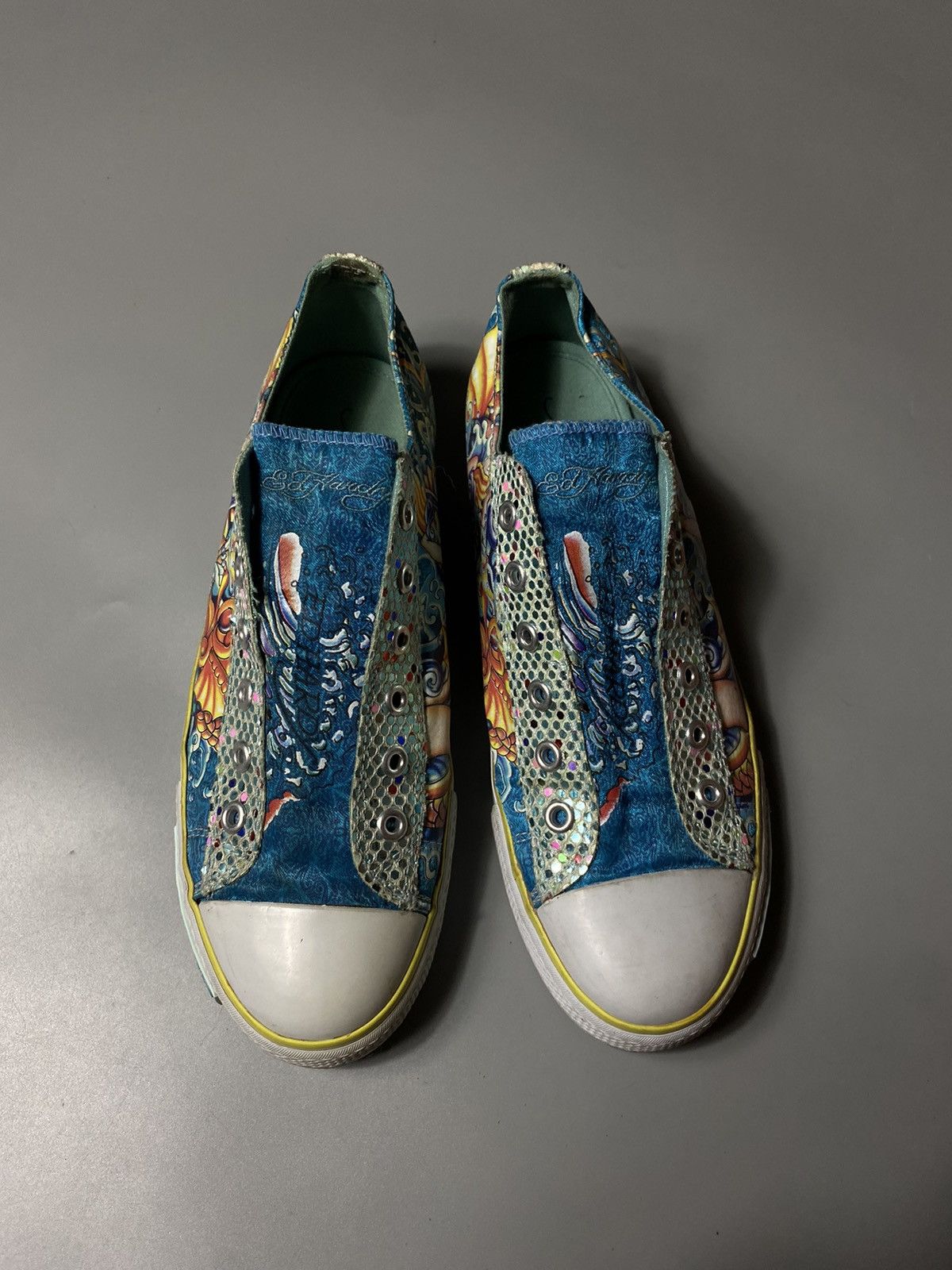 Ed Hardy × Vintage Ed Hardy rare bright sneakers with mermaid Size US 7 / EU 40 - 5 Thumbnail