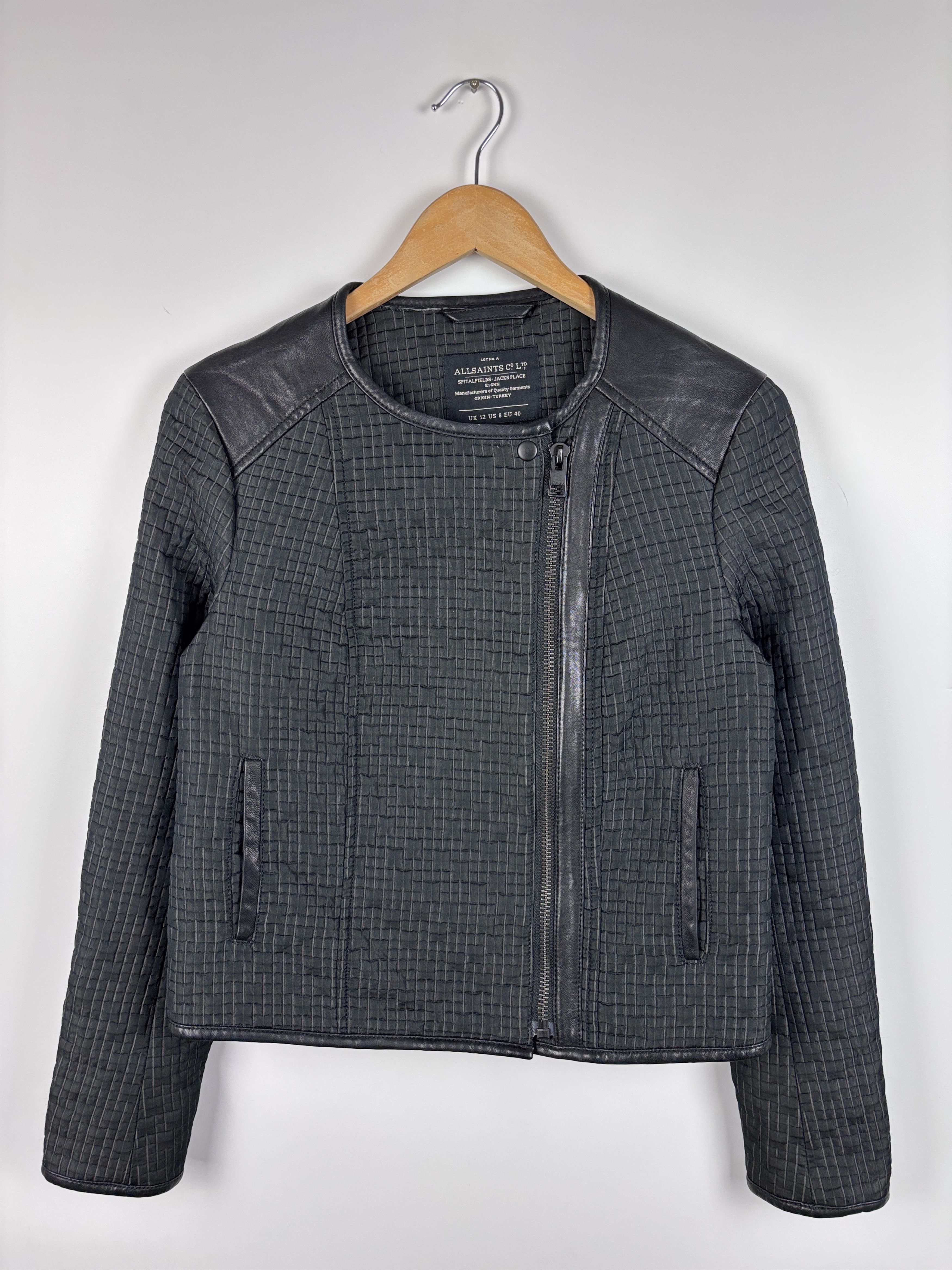 Allsaints Womens All Saints Francis Moto Jacket Black US 8 / UK 12 Size M / US 6-8 / IT 42-44 - 1 Thumbnail