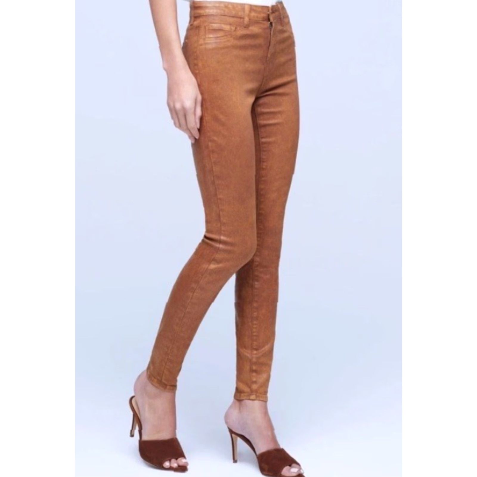 L'AGENCE L'AGENCE Java Coated Marguerite High Rise Waist Skinny Jeans Womens sz 29 Size 29" - 2 Thumbnail