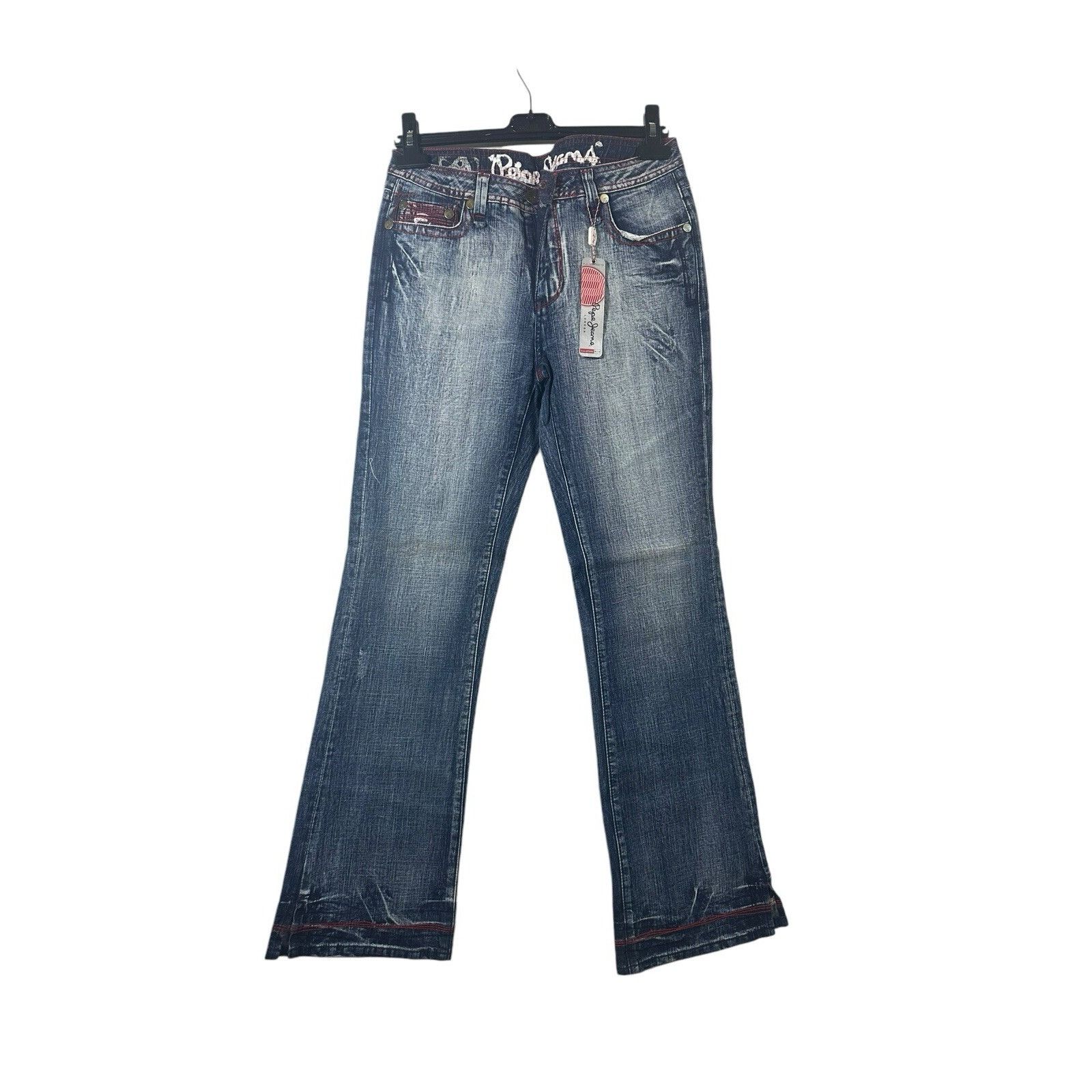 Pepe Jeans Vintage Pepe London Jeans US Size 30 Low Rise Flare Embroide Size 30" / US 8 / IT 44 - 1 Thumbnail