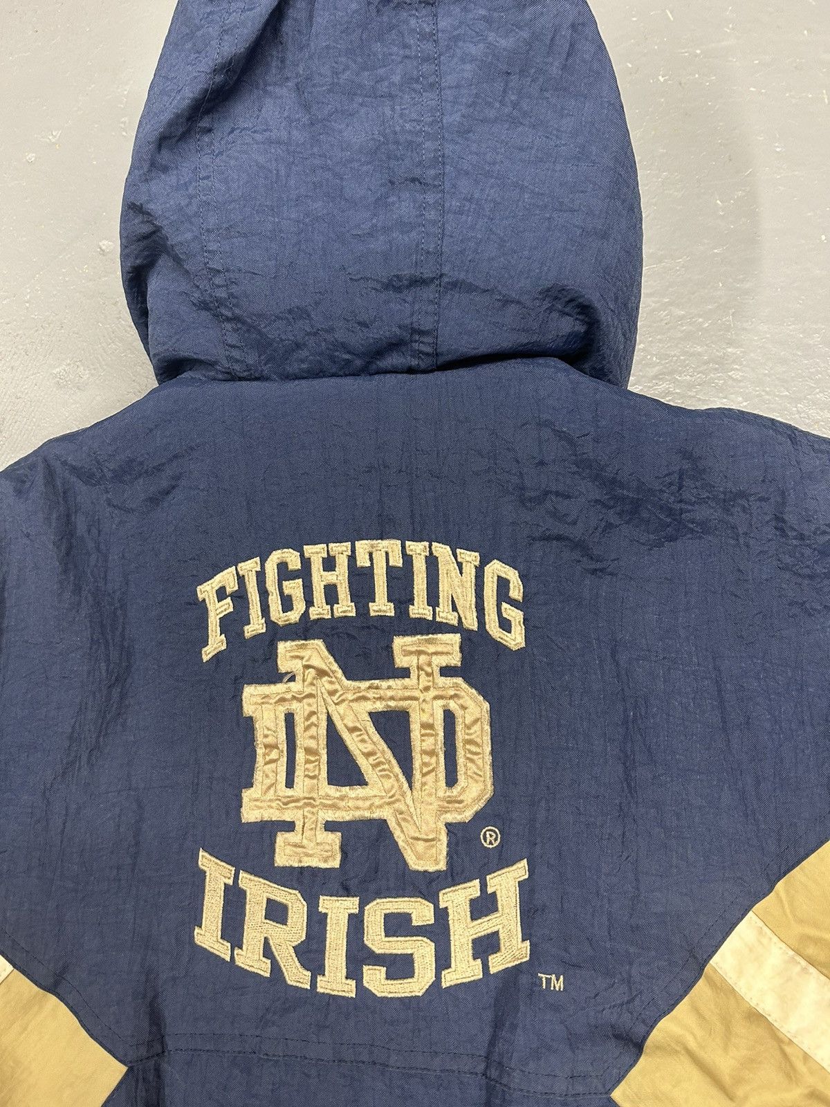 Starter × Vintage Crazy Vintage 90s Navy notre Dame University Starter Jacket Size US S / EU 44-46 / 1 - 2 Thumbnail