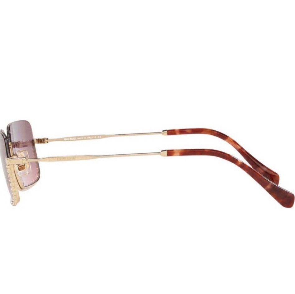 Miu Miu Miu Miu 55mm Rectangular Sunglasses Purple Gradient Lenses Size ONE SIZE - 16 Thumbnail