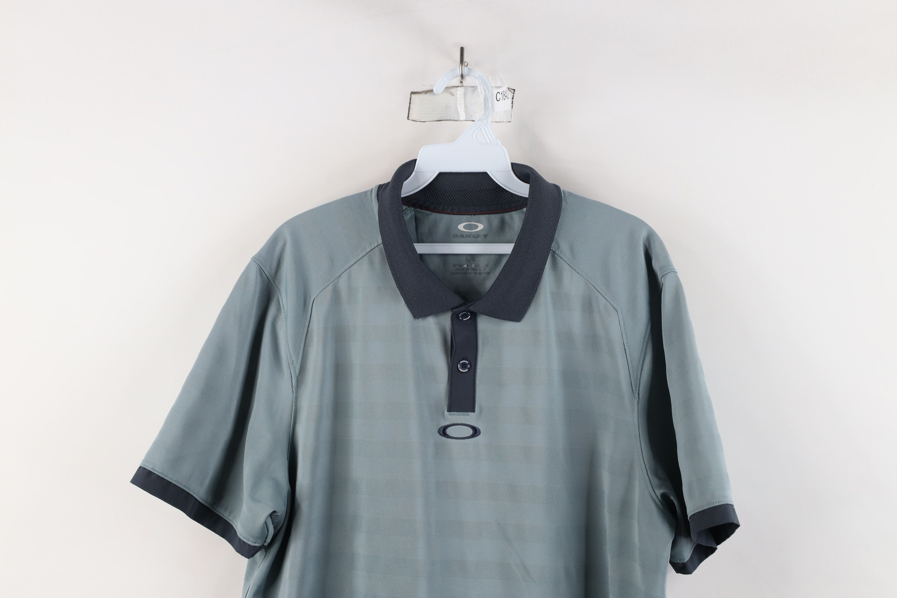 Oakley × Vintage Vintage Y2K Oakley O Logo Knit Collared Golf Polo Gray Size US L / EU 52-54 / 3 - 2 Thumbnail