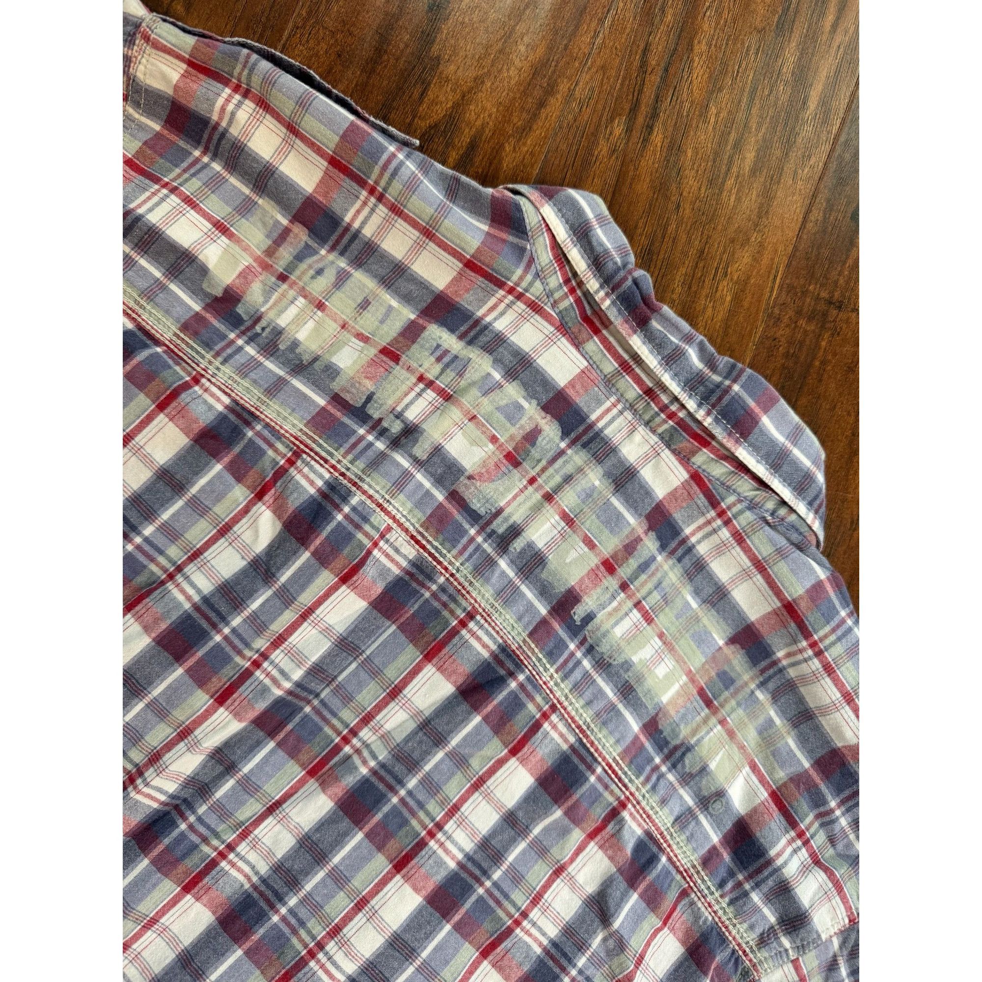 Harley Davidson Harley-Davidson Red/White/Blue Plaid S Sleeve Button-Up Shir Size US L / EU 52-54 / 3 - 2 Thumbnail