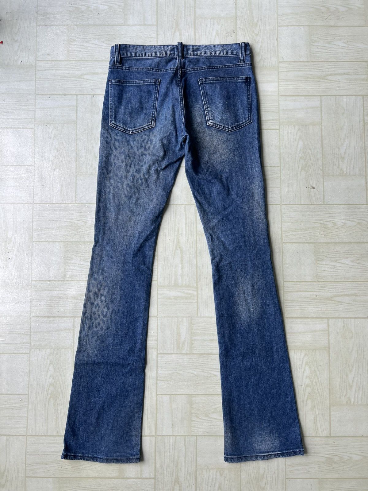 Schlussel Schlussel 🇯🇵 Lace Up Flare Leopard Print Stretch Denim Jeans Size US 28 / EU 44 - 2 Thumbnail