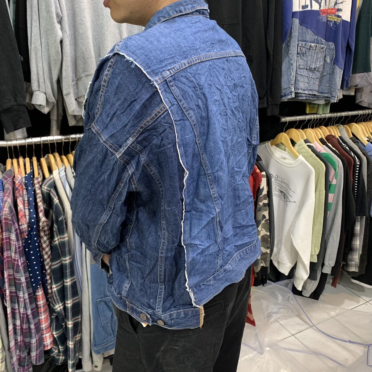 Japanese Brand NIKO AND RECONSTRUCTED DENIM JACKET BOXY OVERSIZE Size US L / EU 52-54 / 3 - 6 Thumbnail