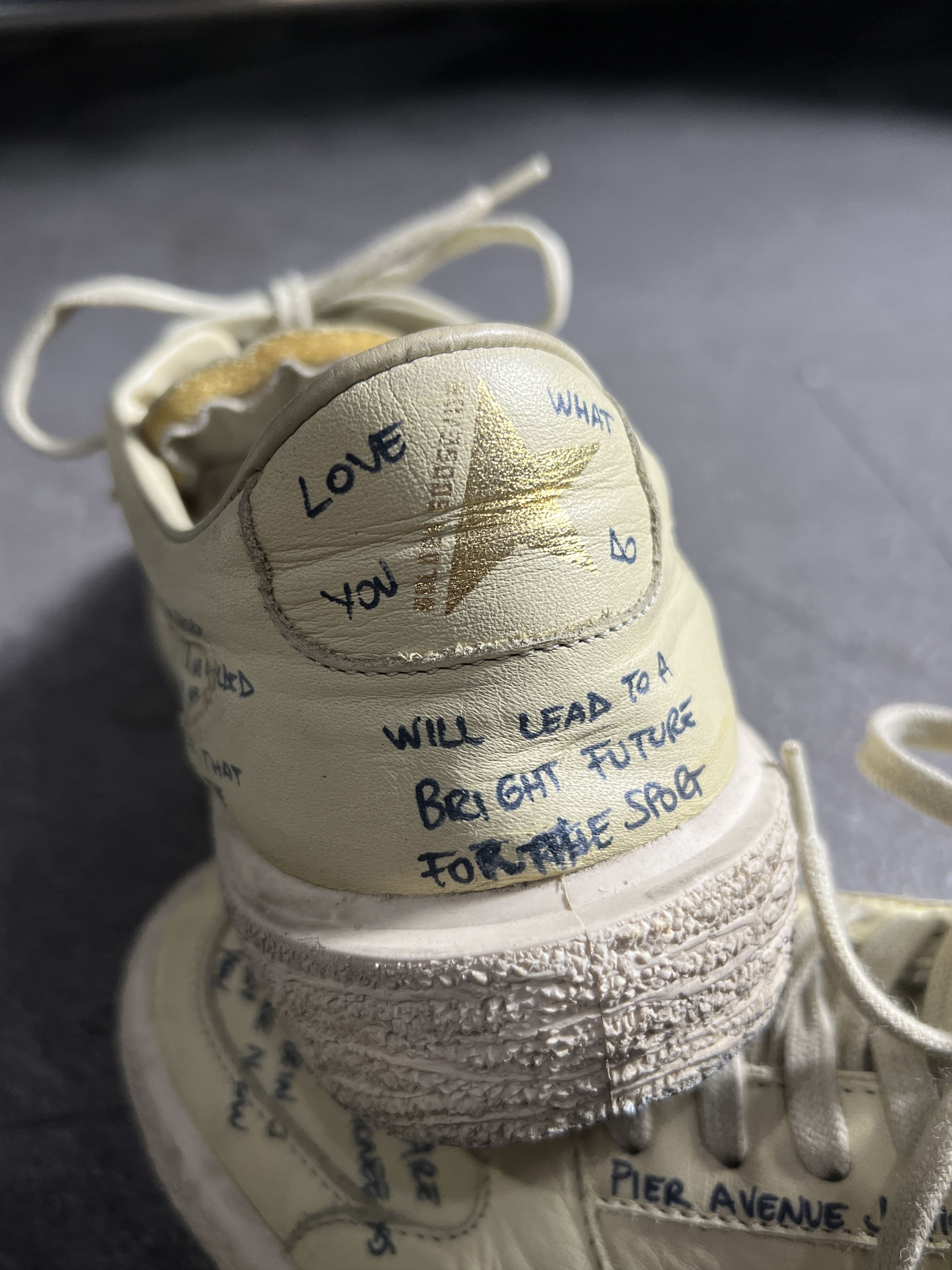 Golden Goose Golden Goose VCE Scribble Handwritten Leather Sneakers EU39 Size US 9 / IT 39 - 9 Thumbnail
