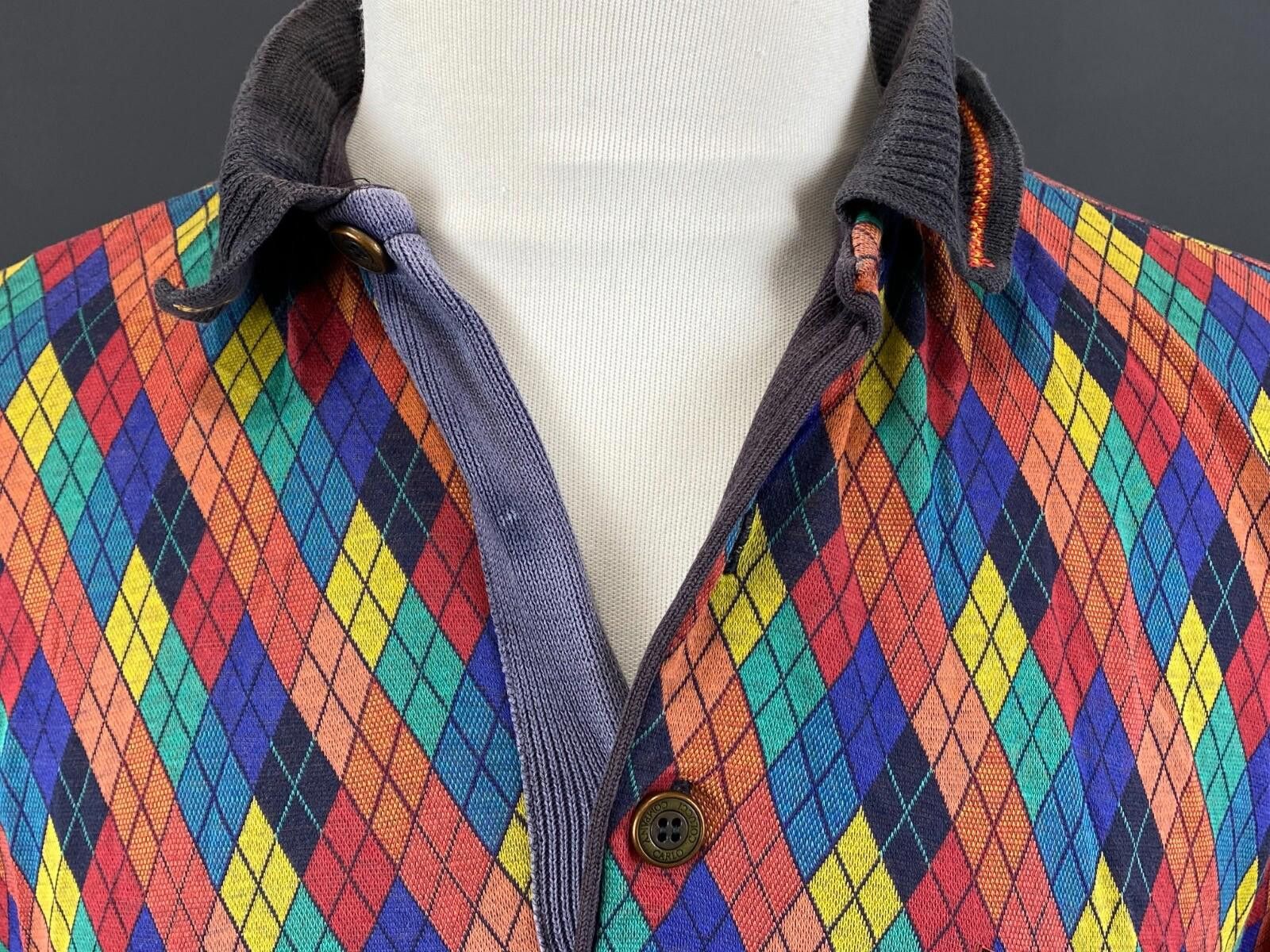 Carlo Colucci Carlo Colucci Vintage Multoclour Argyle Polo Shirt Size S Size US S / EU 44-46 / 1 - 4 Thumbnail