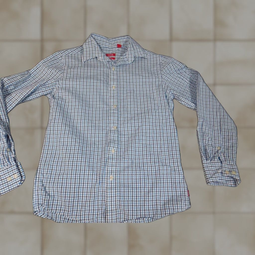 Izod IZOD Shirt Slim Fit Mens Small Blue Plaid Button-Down Long Sleeve, Collared, Button-Up, Knit Cotton, Pocket, Logo, Vintage: No, American, Regular Size Size US S / EU 44-46 / 1 - 1 Thumbnail