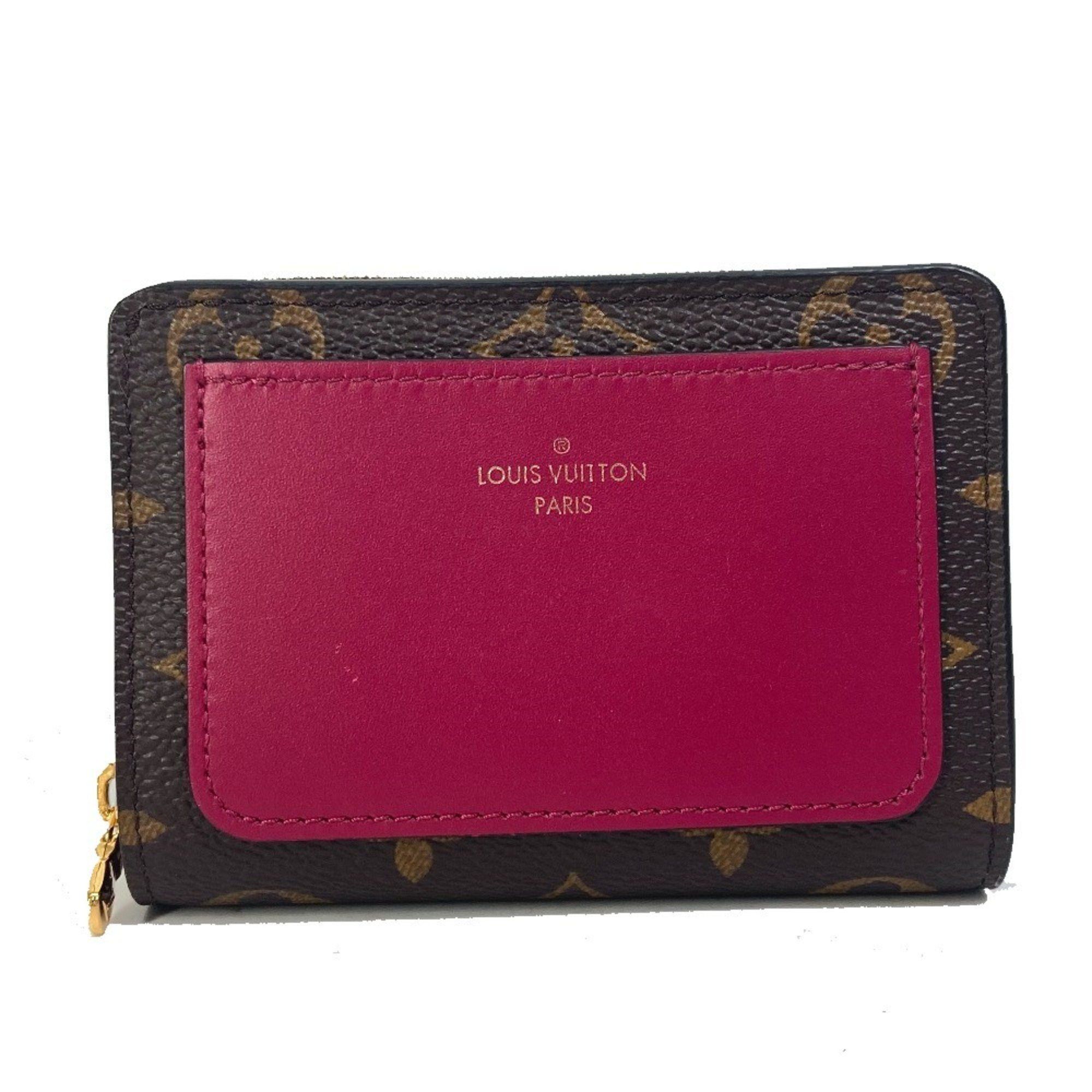 Louis Vuitton LOUIS VUITTON M82377 Monogram Portefeuille Lou Bifold Wallet in Canvas, Women's, Fuchsia Brown Size ONE SIZE - 1 Thumbnail