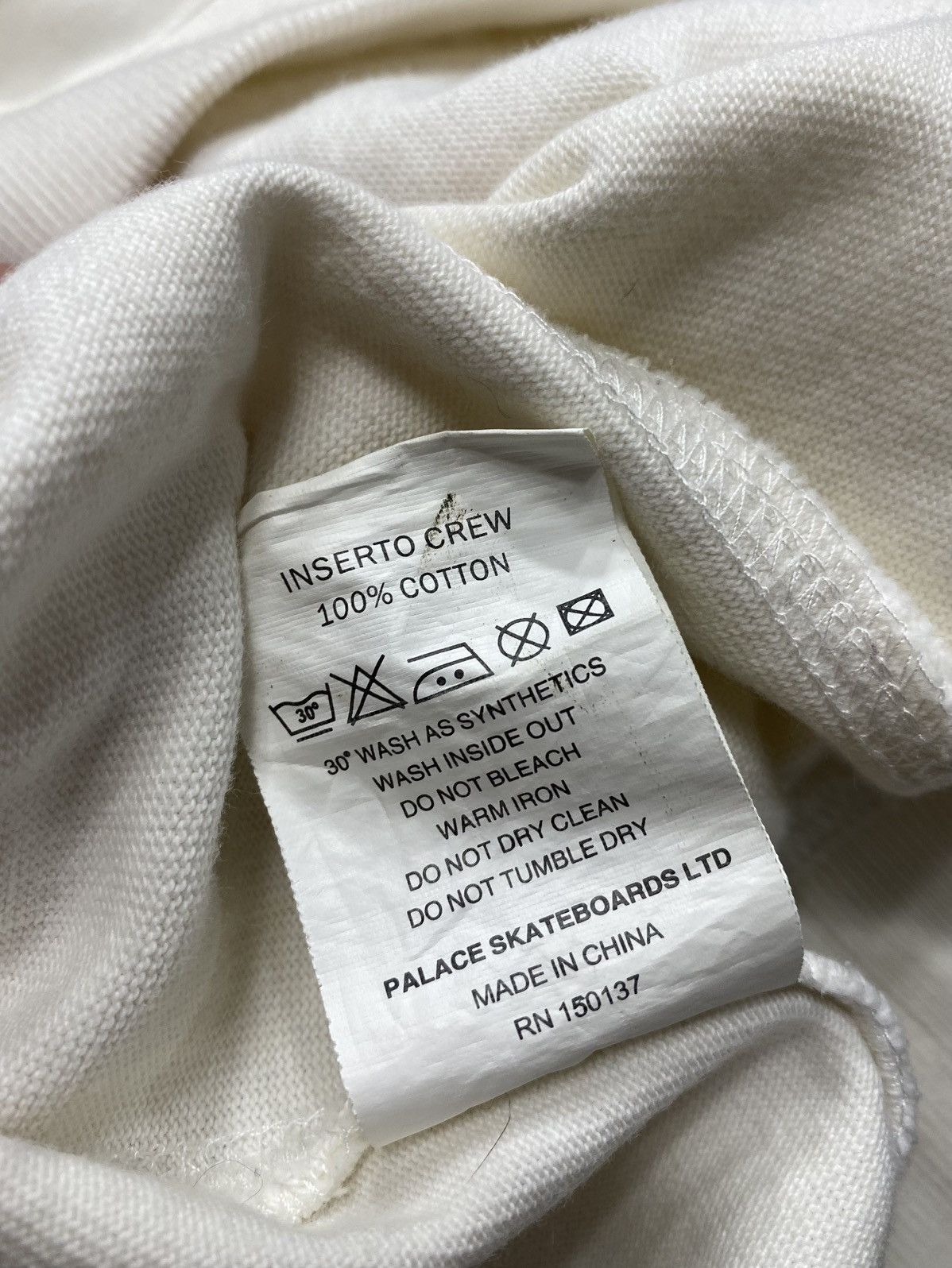 Palace Palace Inserto Crew White (SS19) Size US L / EU 52-54 / 3 - 4 Thumbnail