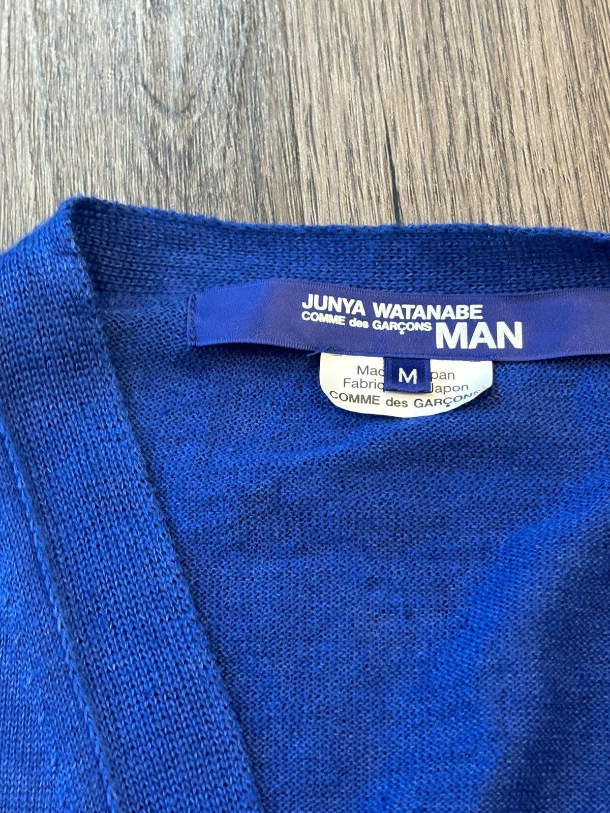 image of Comme Des Garcons x Junya Watanabe Aw20 Comme Des Garçon Stitch Cardigan in Blue (Size Medium)