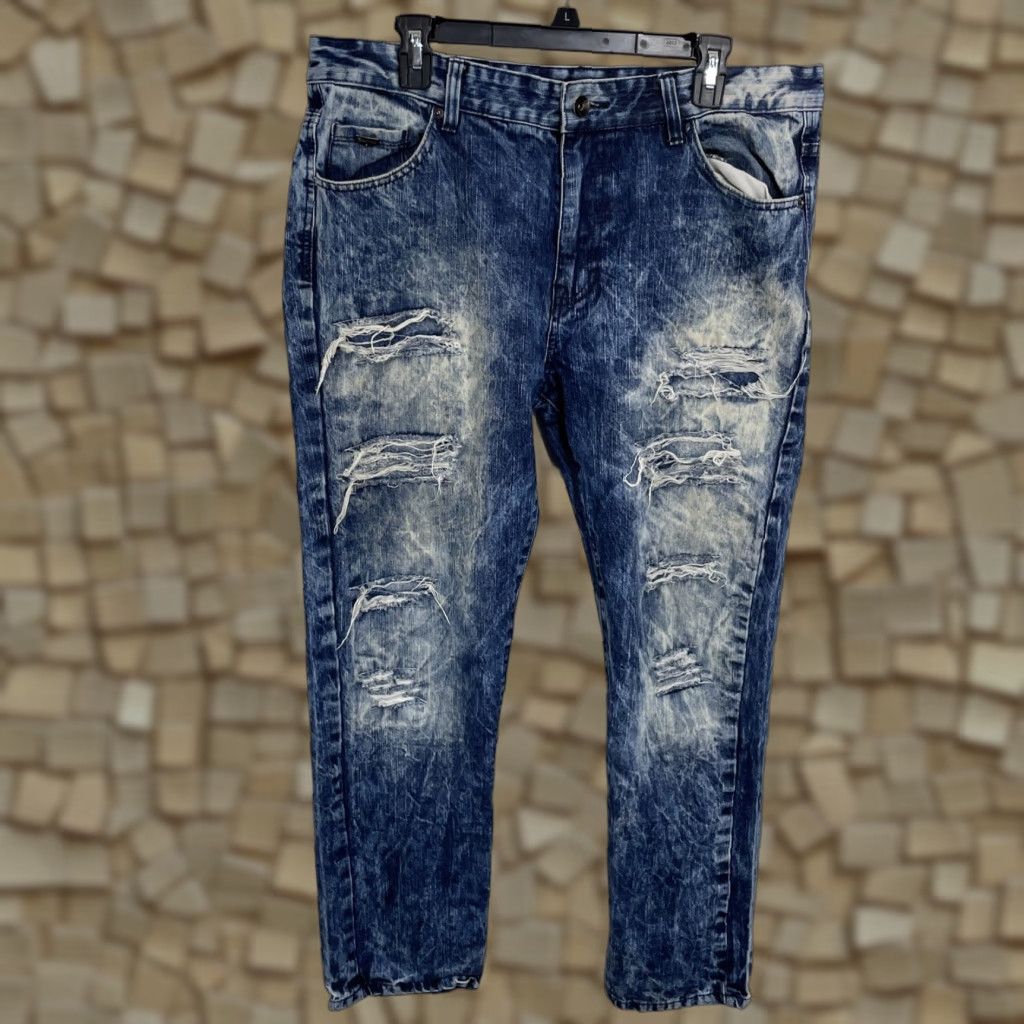Southpole Southpole Jeans Hip Hop Blue 36x30 Distressed High Rise Regular 5-Pocket Denim Men’s Men Size US 36 / EU 52 - 1 Thumbnail
