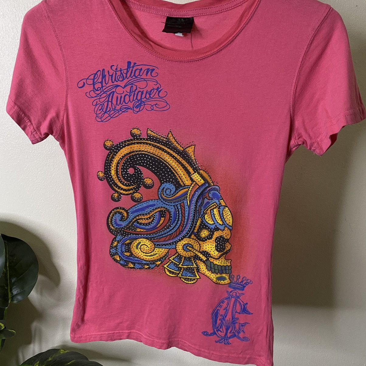 Christian Audigier × Ed Hardy Christian Audigier Women T Shirt Size XS / US 0-2 / IT 36-38 - 2 Thumbnail