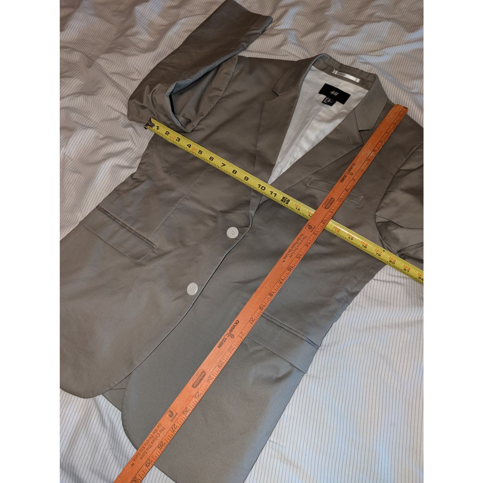H&M H&M Cotton Blazer Jacket 40R Two Button Taupe Brown Men's Size 40R - 4 Thumbnail