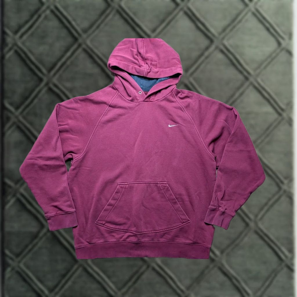Nike VINTAGE Nike Hoodie Mens M Burgundy Y2K Essential Sportswear Size Excellent Condition Size US M / EU 48-50 / 2 - 1 Thumbnail
