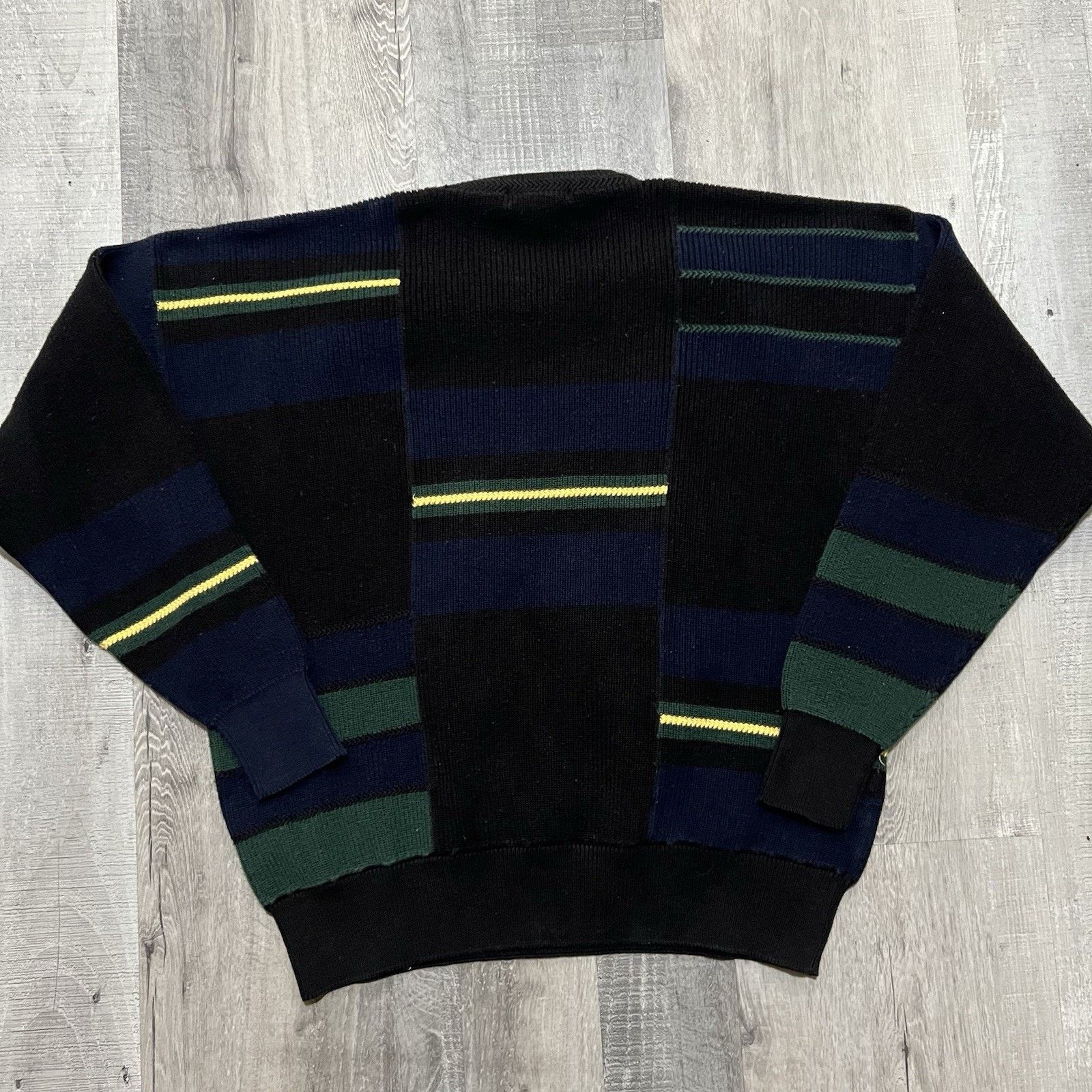 Nautica VTG Nautica Color Block Heavy Knit Sweater Black 90s Mens Size US M / EU 48-50 / 2 - 2 Thumbnail