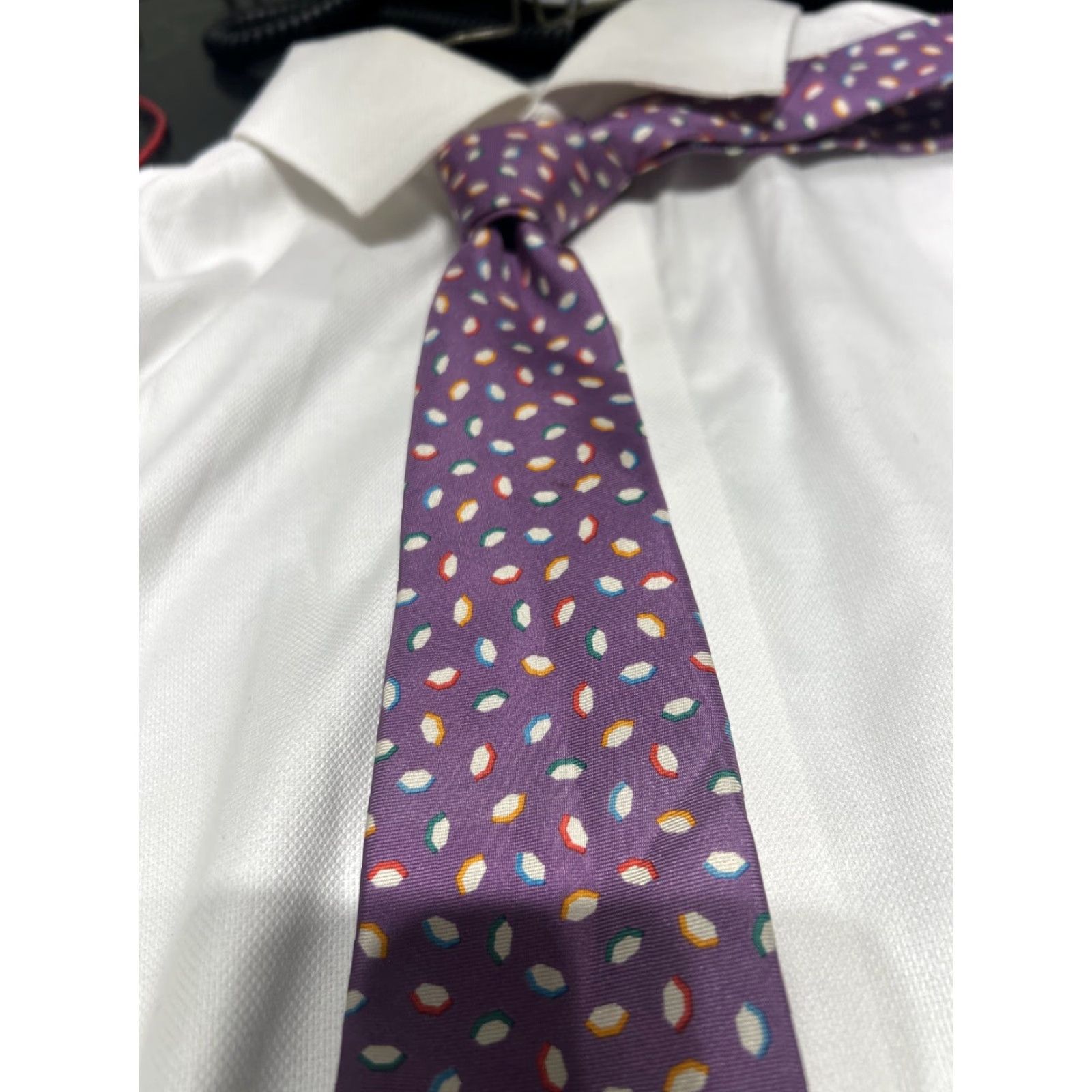 Vintage Alexander JuliAN Colours Purple Hand Made 100% SilkY2K Men’s VTG Neck Tie Shirt? Size ONE SIZE - 7 Thumbnail