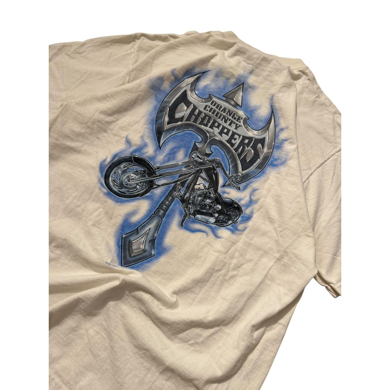Vintage Vintage OCC Blue Chrome Chopper Tee - White Size US L / EU 52-54 / 3 - 7 Thumbnail