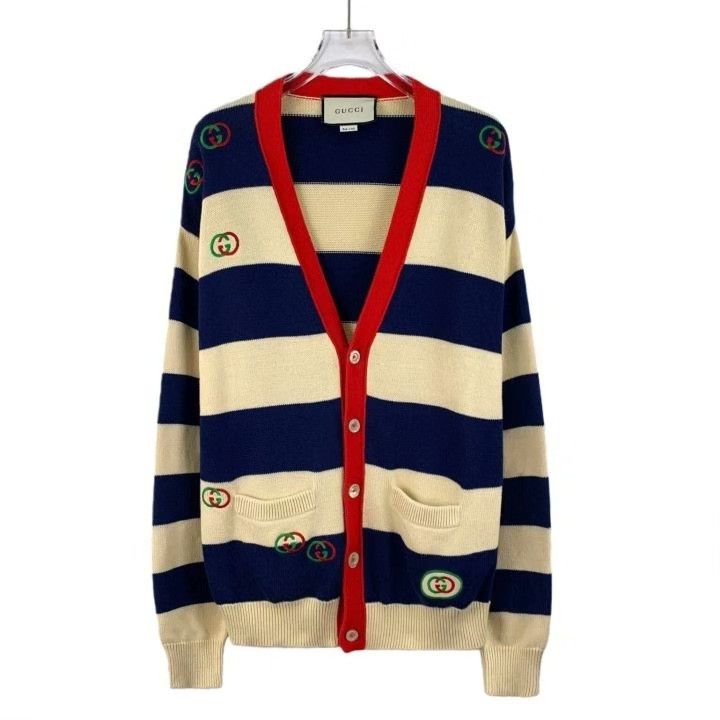 Gucci Gucci Striped V-Neck Knit Cardigan Size XS / US 0-2 / IT 36-38 - 1 Thumbnail