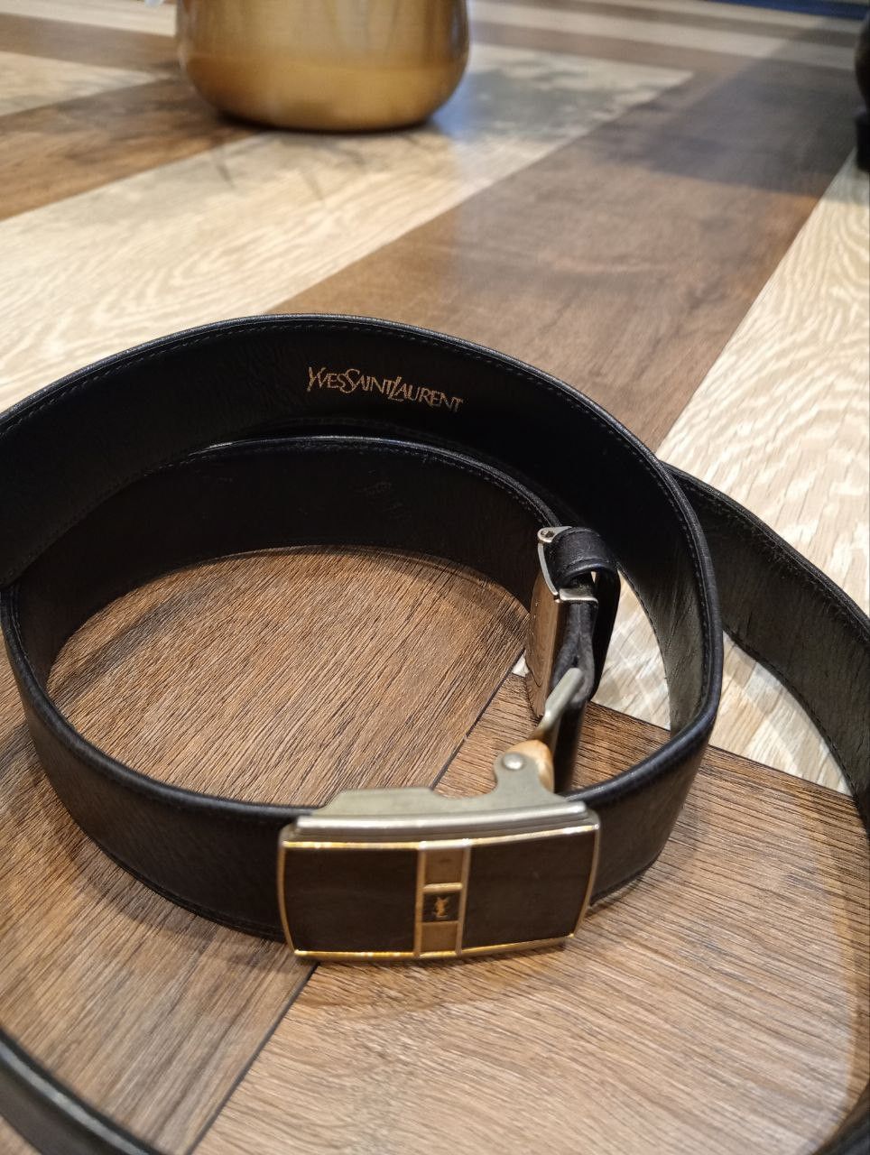 Yves Saint Laurent VINTAGE YVES SAINT LAURENT LEATHER BELT - BLACK Size ONE SIZE - 7 Thumbnail