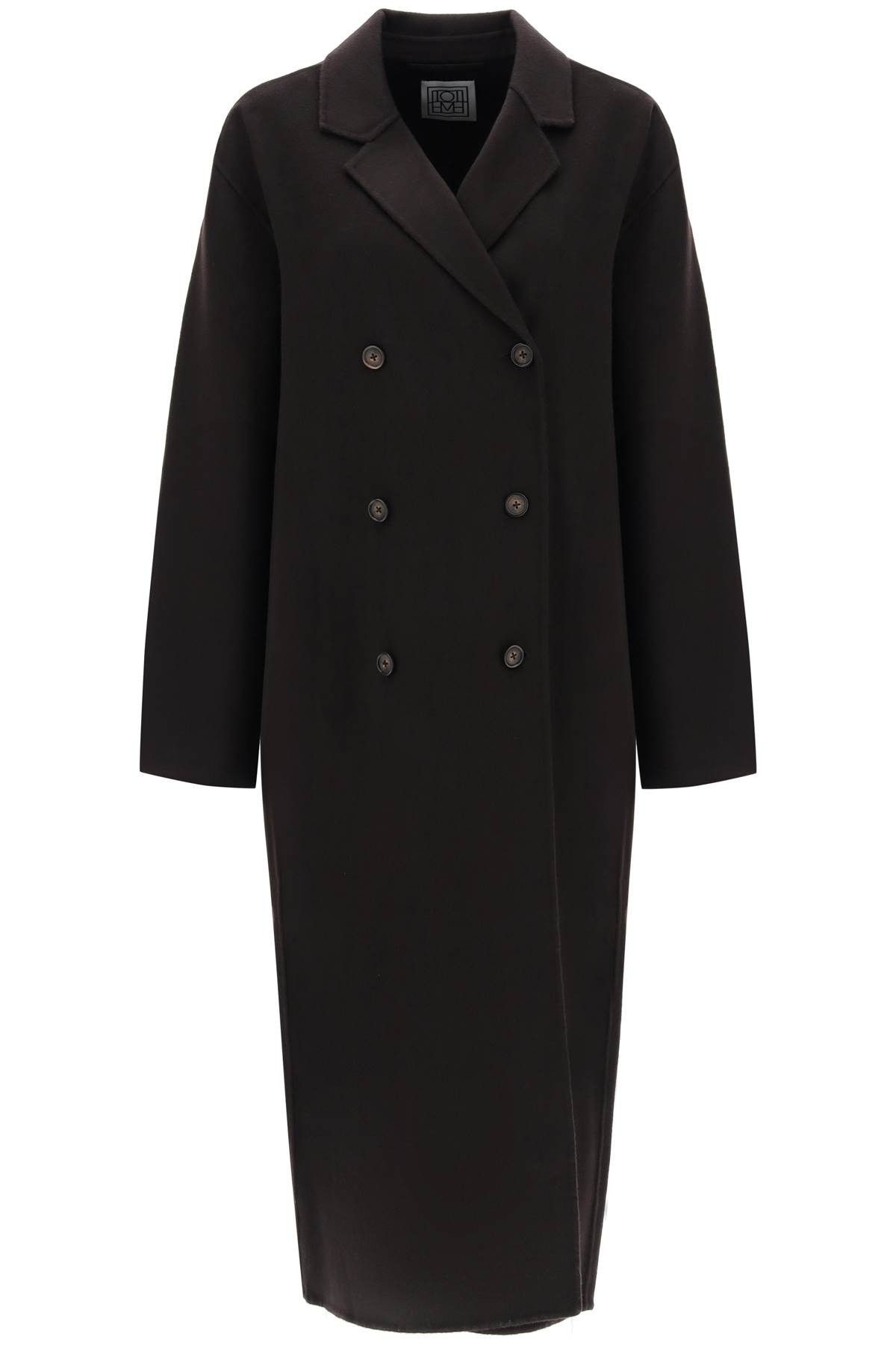 image of Toteme Oversized Double-Breasted Wool Coat in Espresso, Women's (Size Medium)