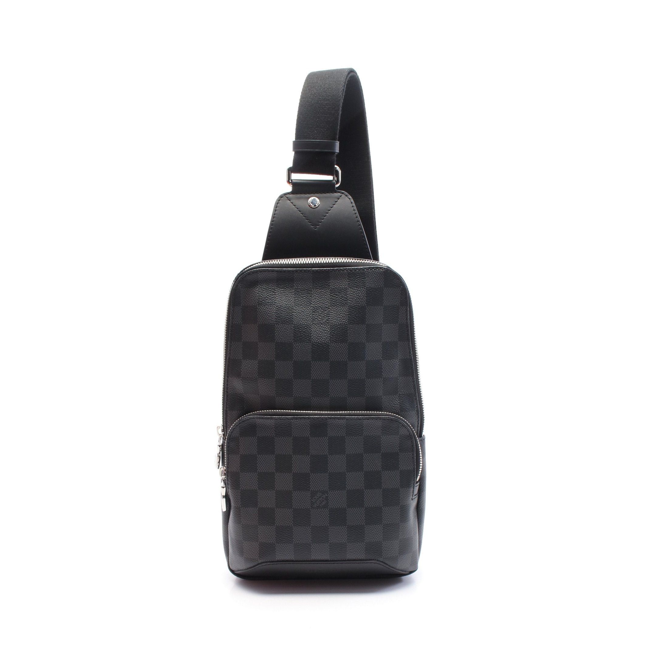 Louis Vuitton Avenue Sling Bag Damier Graphite Body Leather Black, Men's