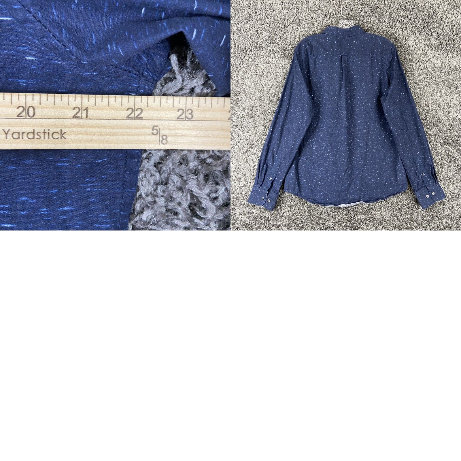 Denime DENIM & FLOWER Shirt Men L Blue Heather Long Sleeve Button-Up Den​im Floral Theme Mens Large Blue Heather Button-Up Shirt Size US L / EU 52-54 / 3 - 8 Thumbnail