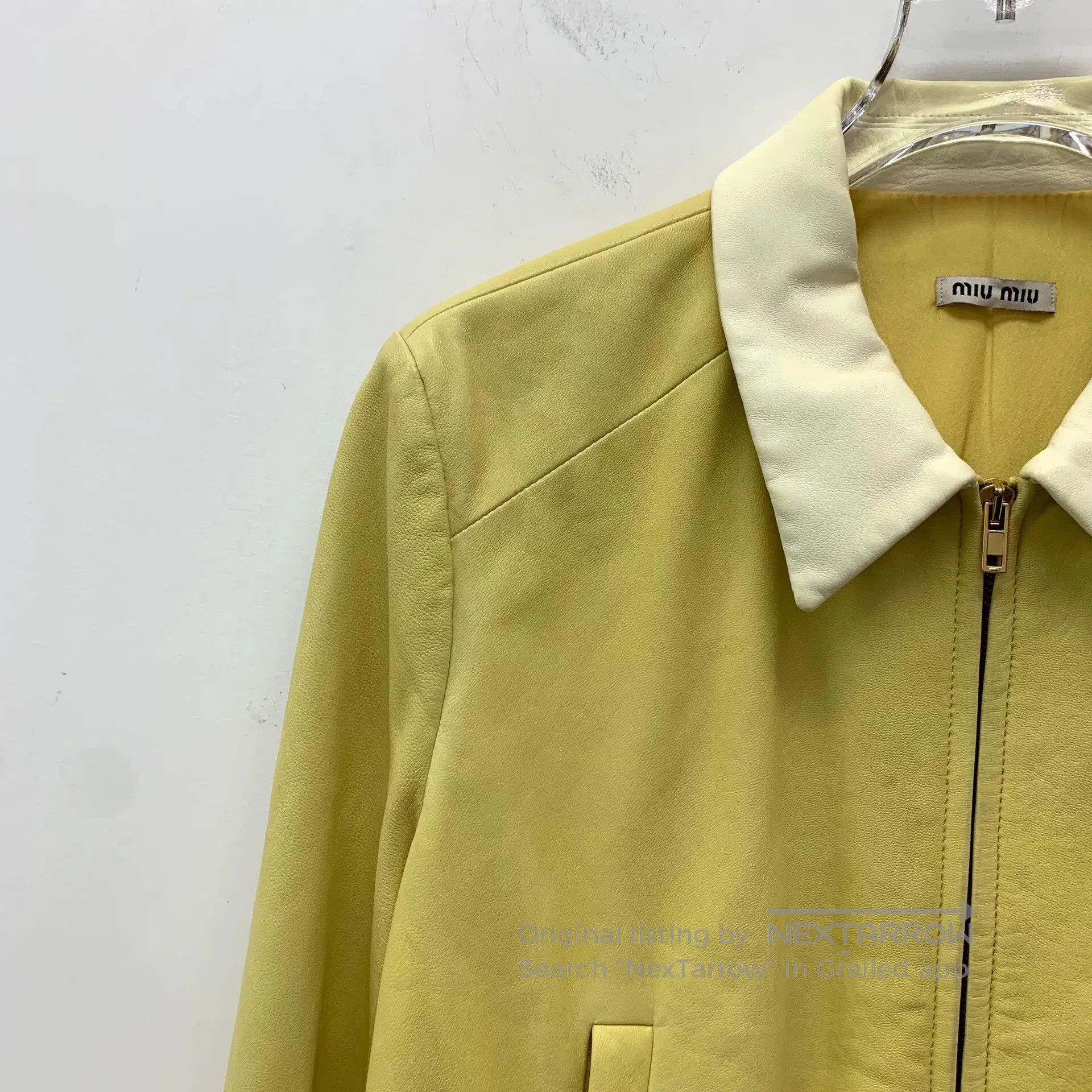 Miu Miu miu miu yellow lambskin zip. Size US M / EU 48-50 / 2 - 3 Thumbnail