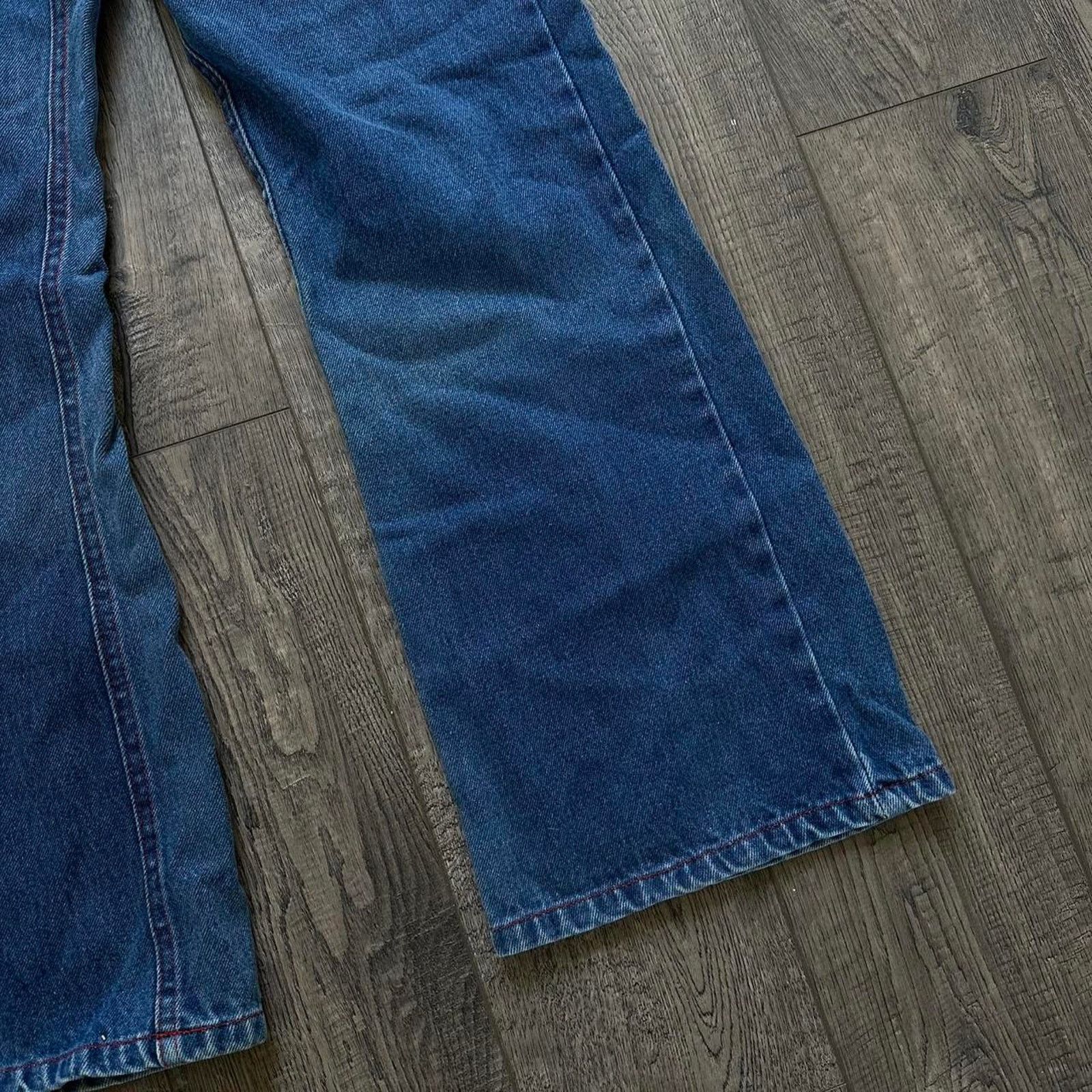 Vintage Cute Vintage Y2K Hot Stuff Blue Mom Flare Fire Flame Jean Size 30" / US 8 / IT 44 - 6 Thumbnail