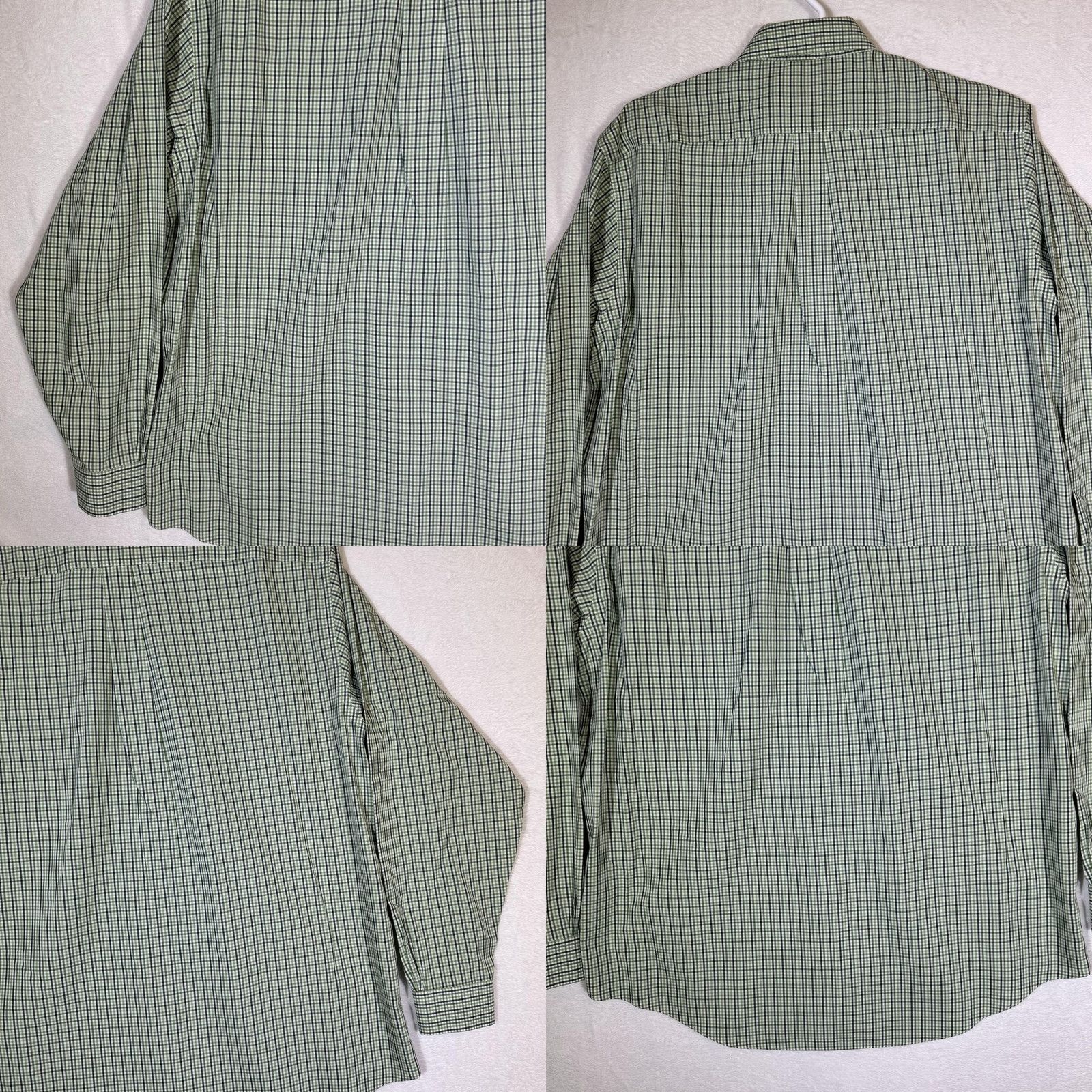 Brooks Brothers Brooks Brothers Shirt Mens L Check Non-Iron Button Down Long Sleeve Carbon Green Size US L / EU 52-54 / 3 - 8 Thumbnail