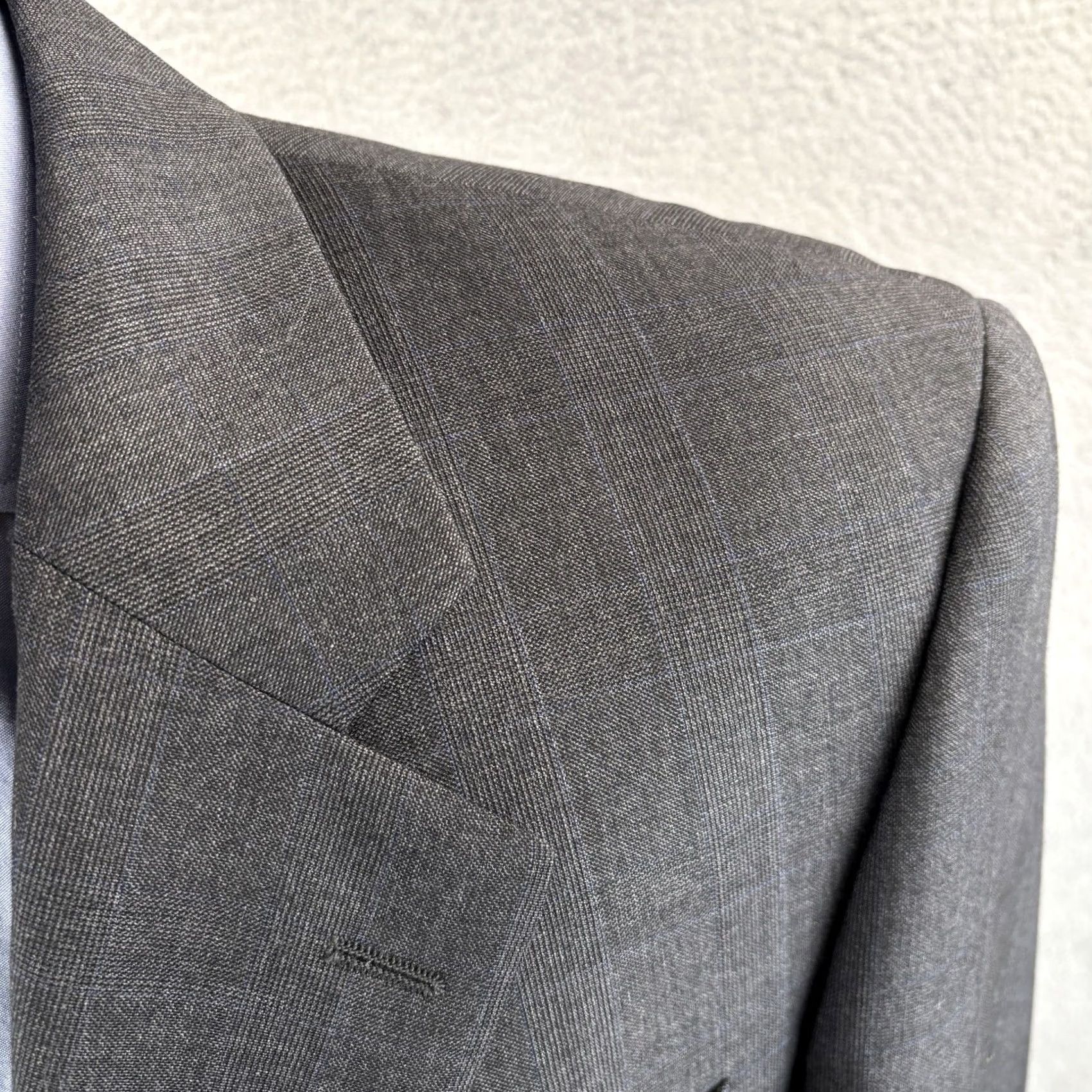 Jack Victor Jack Victor Blazer Loro Piana Zelander Men 41L Gray Glen Plaid Sport Coat Jacket Size 42R - 4 Thumbnail
