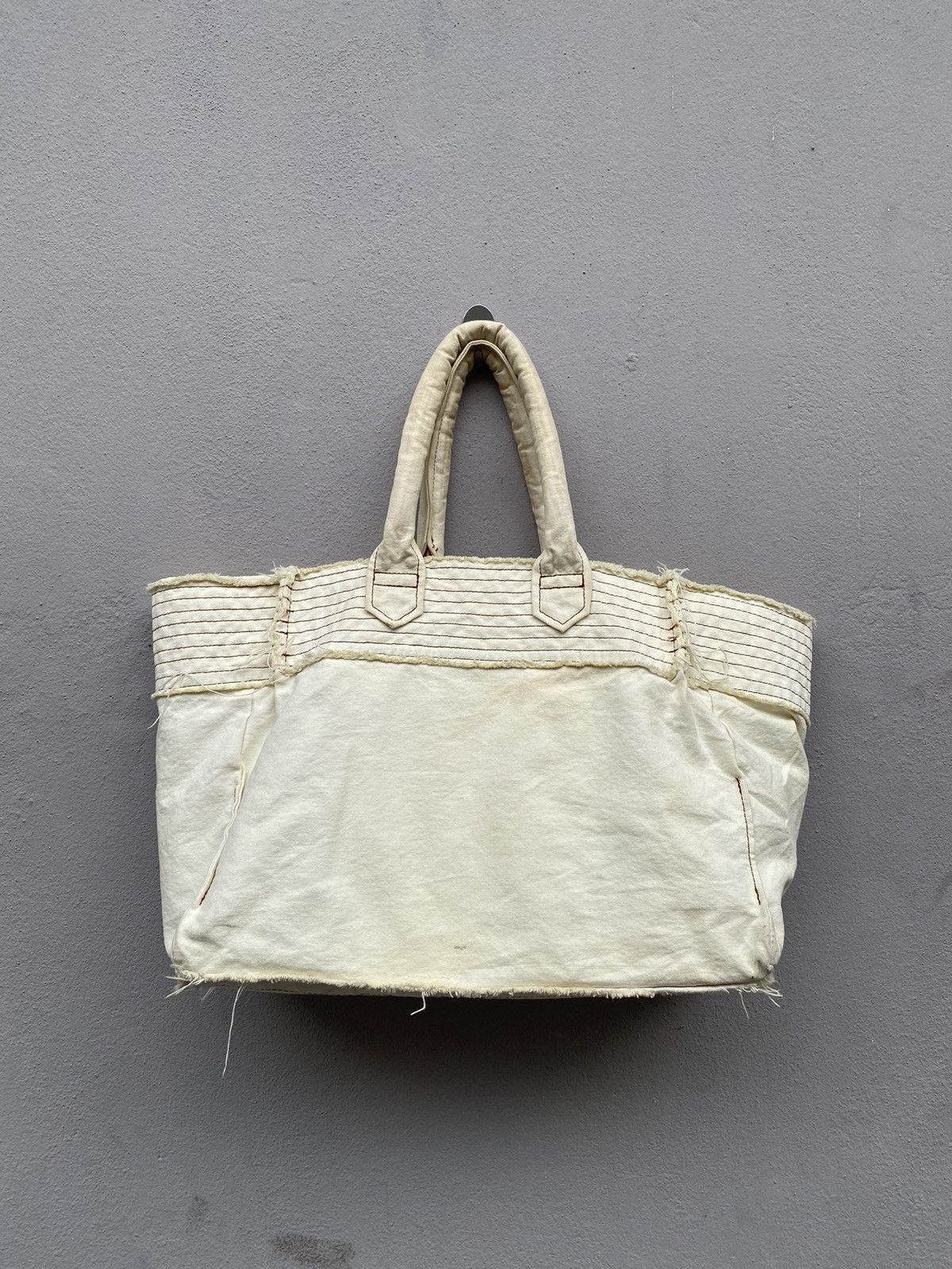 Comme des Garcons 🔥RARE🔥 Vintage CDG “tricot” Multi Stitches Duck Cotton Bag Size ONE SIZE - 13 Thumbnail