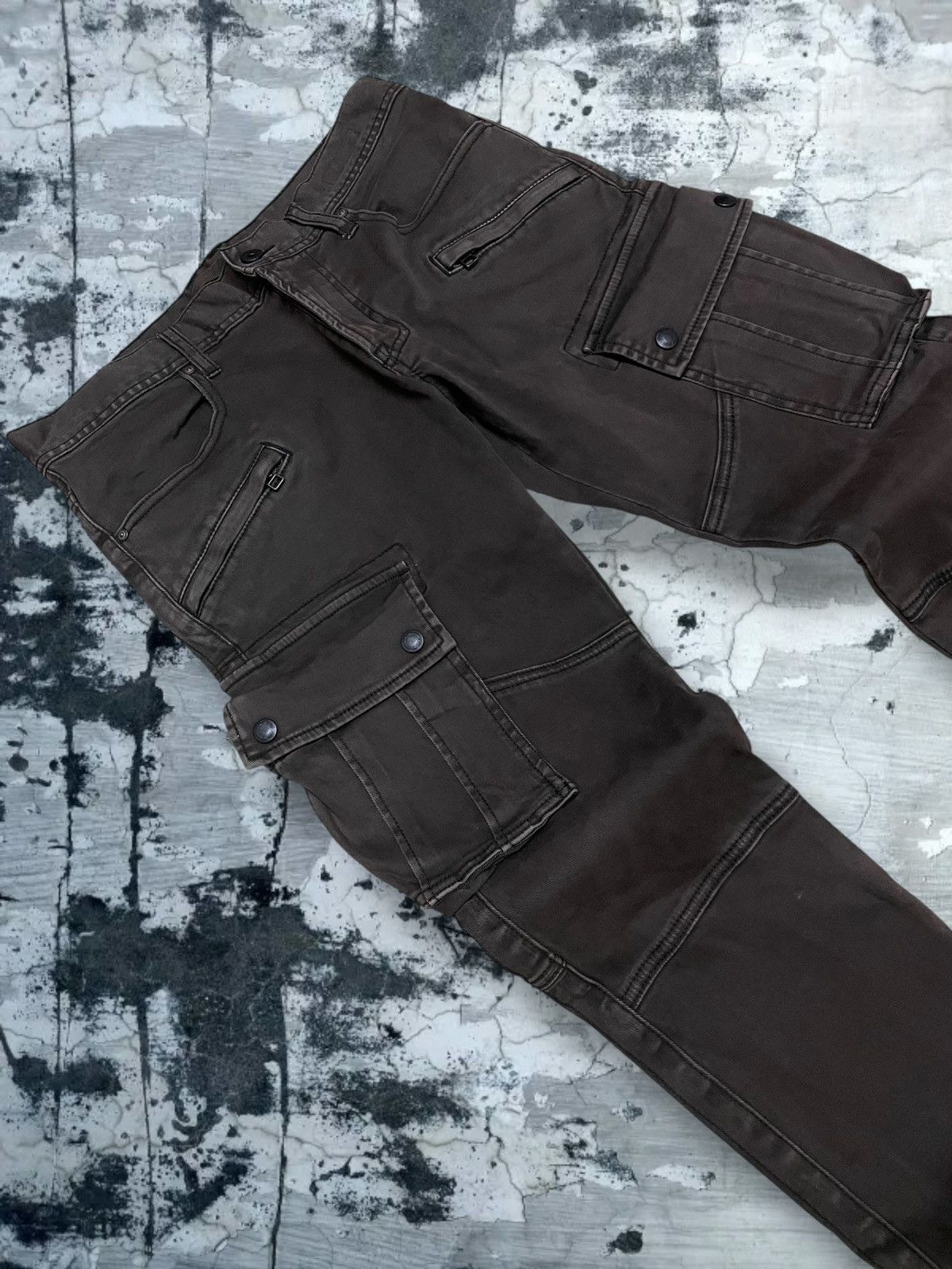 Japanese Brand Vintage 90s Japan Designer Tete Homme Skinny Tactical Cargo Size US 30 / EU 46 - 8 Thumbnail
