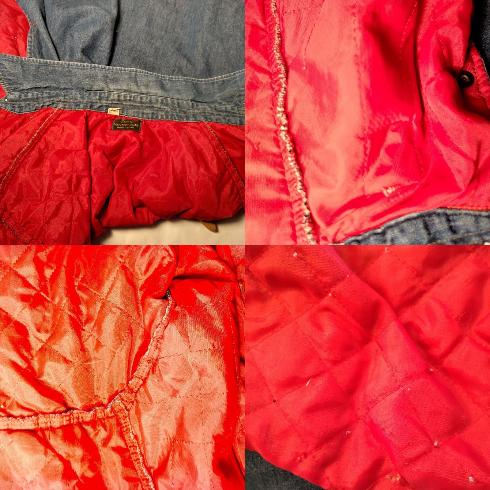 Sears VINTAGE Sears Western Wear Shirt L Blue Chambray Pearl Snap Quilted Shacket Mens Size US L / EU 52-54 / 3 - 10 Thumbnail