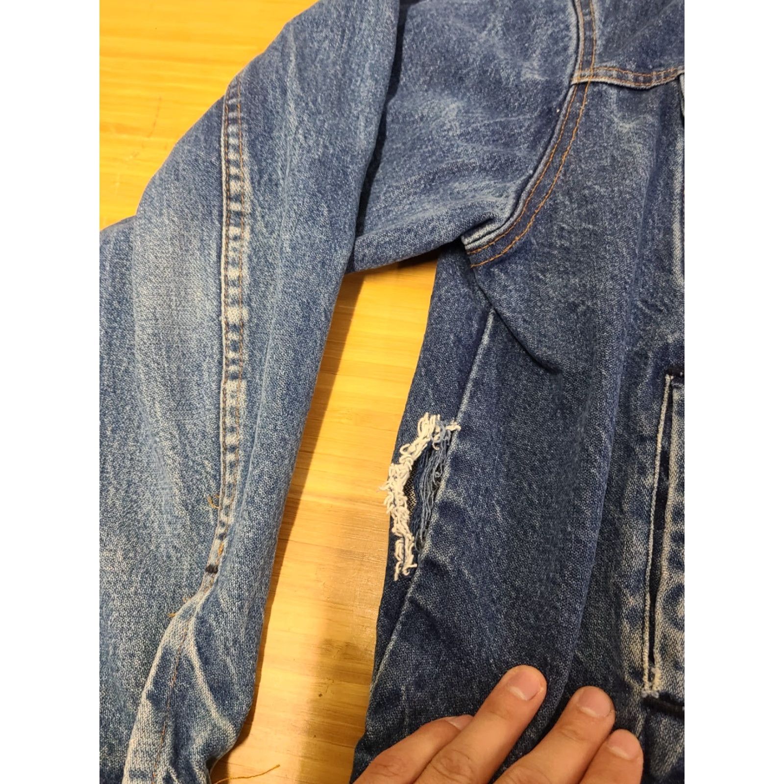 Vintage VINTAGE Saddle King Western Denim Jacket USA Made Men 46 Regular Blue Denim Jacket with Pockets Mens Size US 30 / EU 46 - 5 Thumbnail