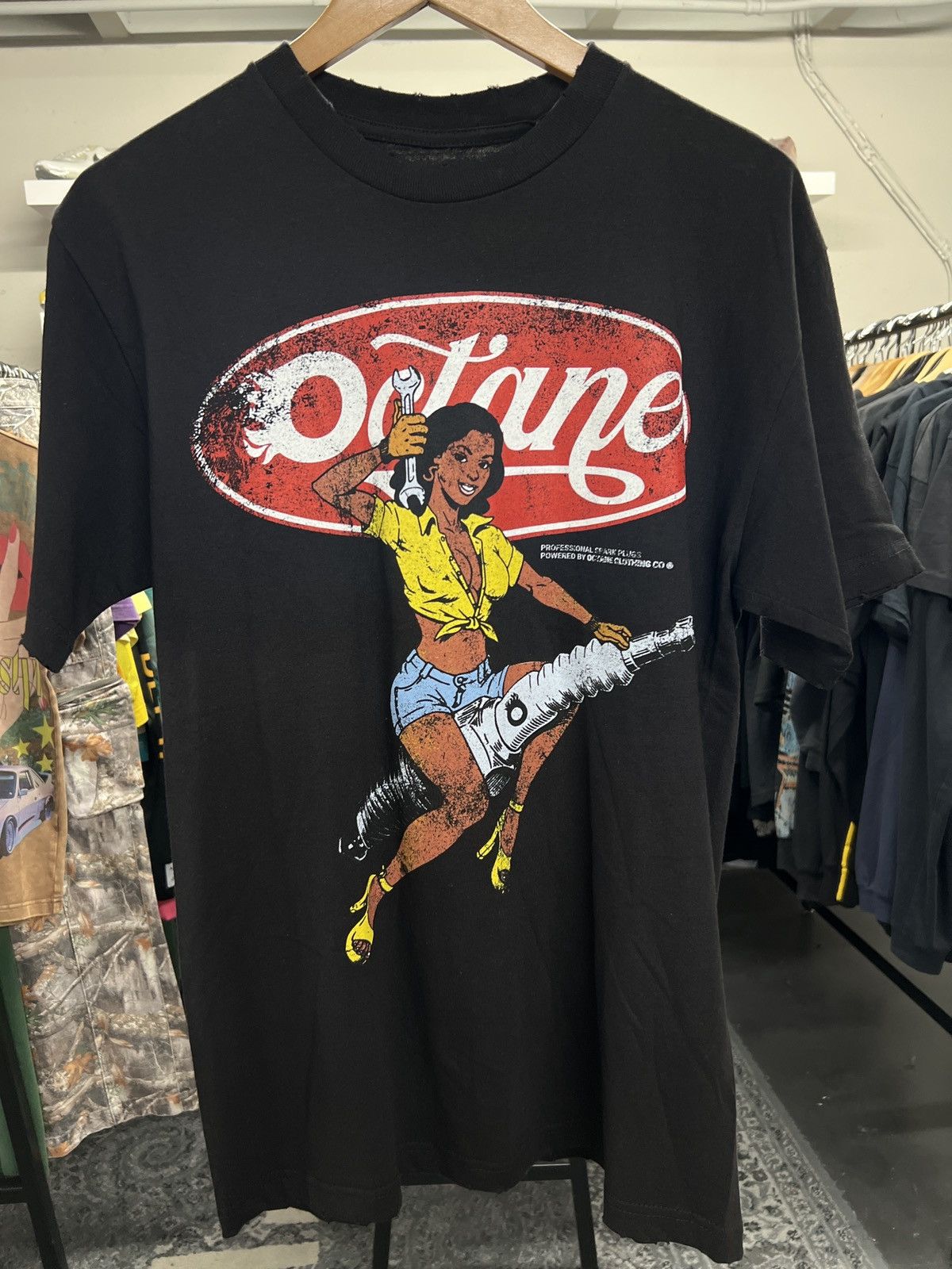 Octane Girl Spark Plug Tee Black