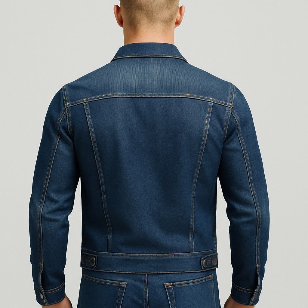 Armani Armani Indigo Denim Jacket w/ Plaid Lining – Size M (EU 50) Size L / US 10 / IT 46 - 2 Thumbnail