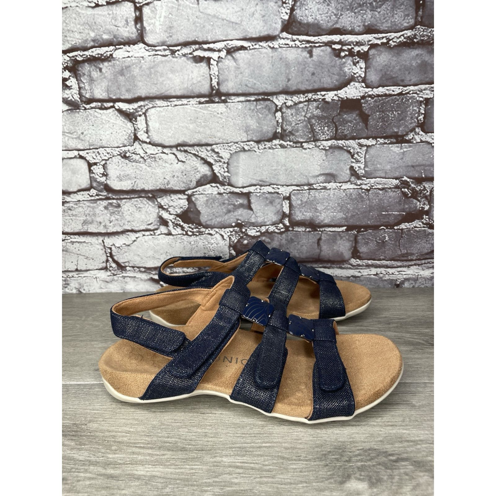 Etonic Vionic Amber Navy Blue Synthetic Adjustable Strappy Sandals Size US 7 / IT 37 - 17 Thumbnail