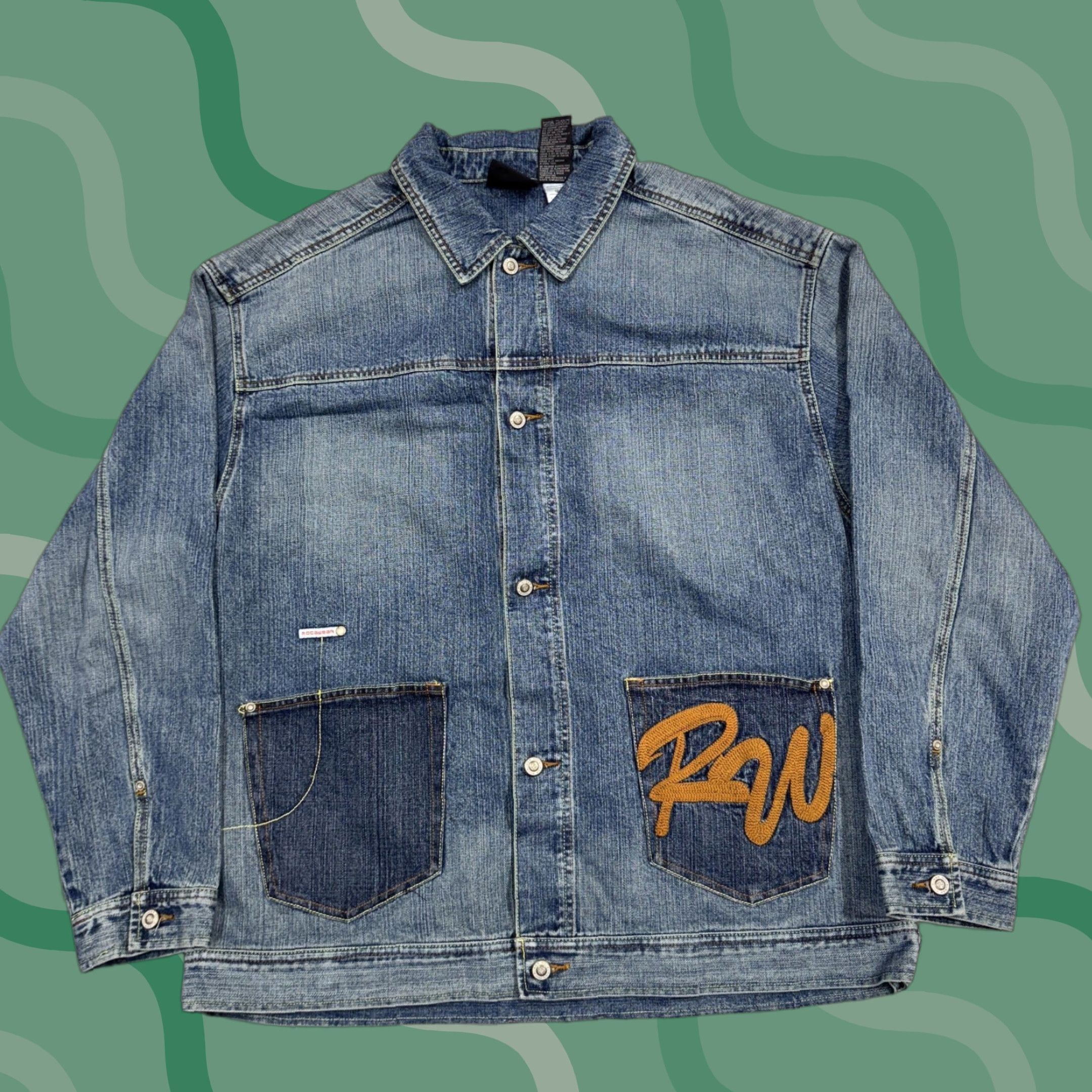 Rocawear Rocawear Jacket Mens XL Denim RW Logo Trucker Bomber Coat Blue Hip Hop Vintage? No Vintage. Size US 36 / EU 52 - 1 Thumbnail