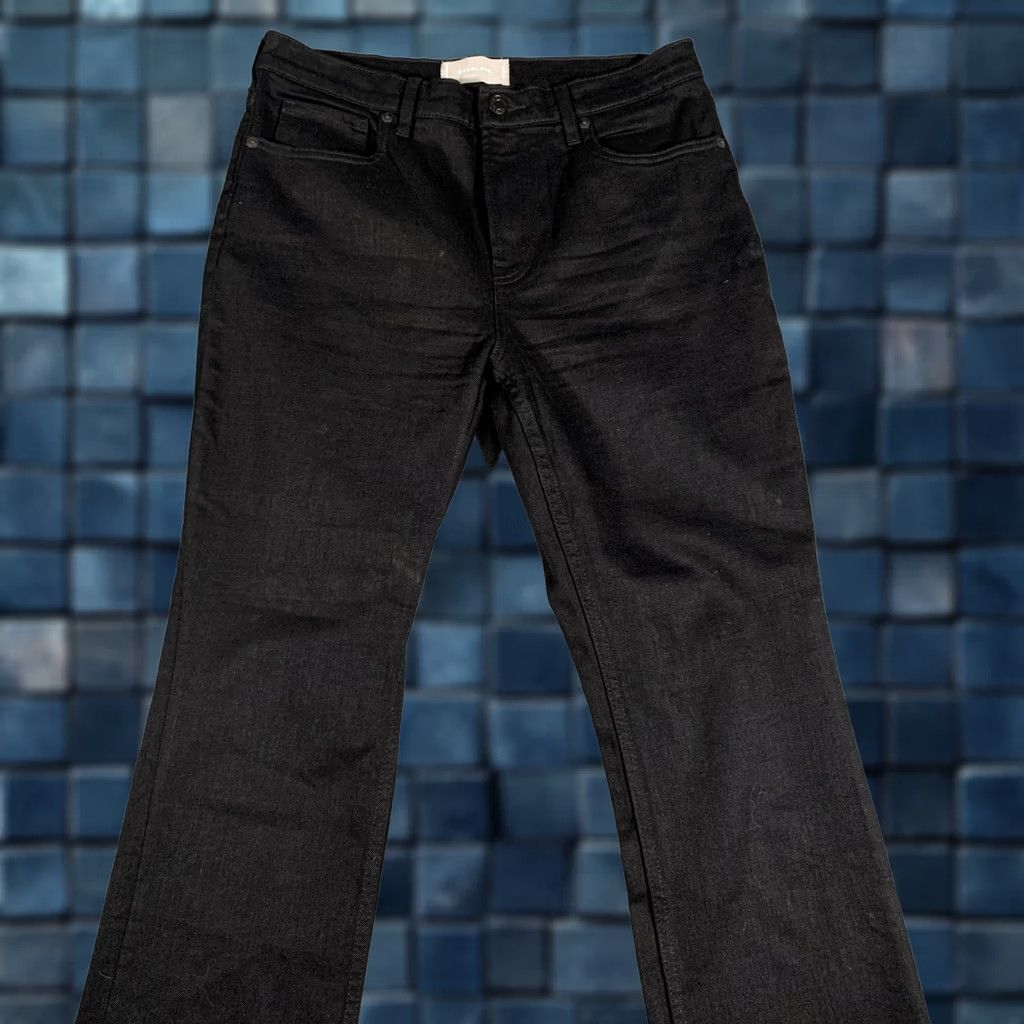 Everlane Everlane Jeans Womens 30 Black Mid Rise Straight Leg Raw Hem Denim Stretch Size 30" / US 8 / IT 44 - 1 Thumbnail