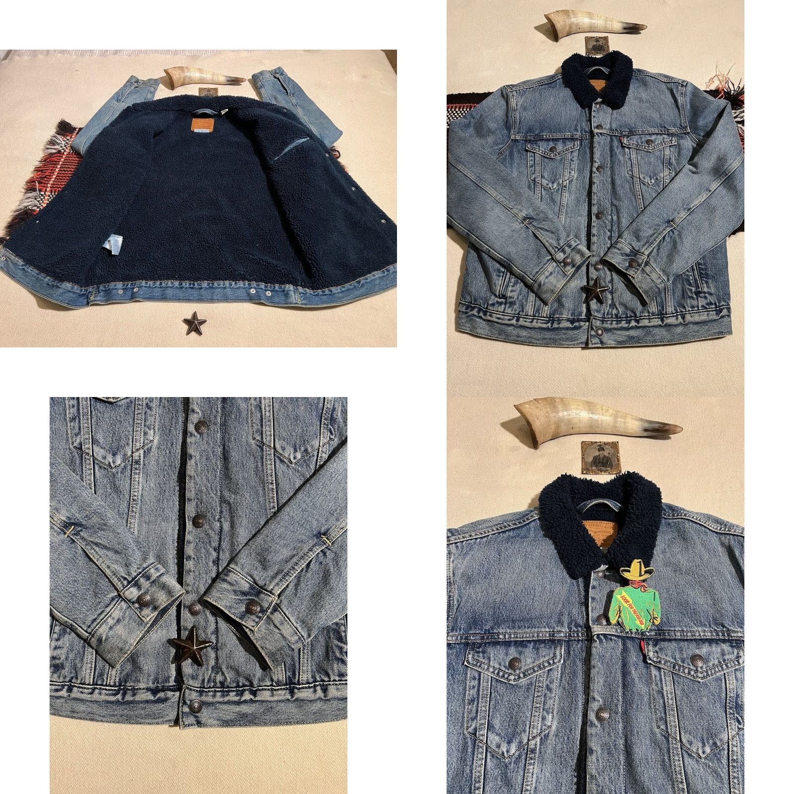 Levi's Levi’s Premium Trucker Jacket L Mens Blue Denim 48 in 2018 BigE Sherpa Fleece Vintage 90s Hipster Classic Outdoor Winter Autumn Spring jacket Size US L / EU 52-54 / 3 - 9 Thumbnail