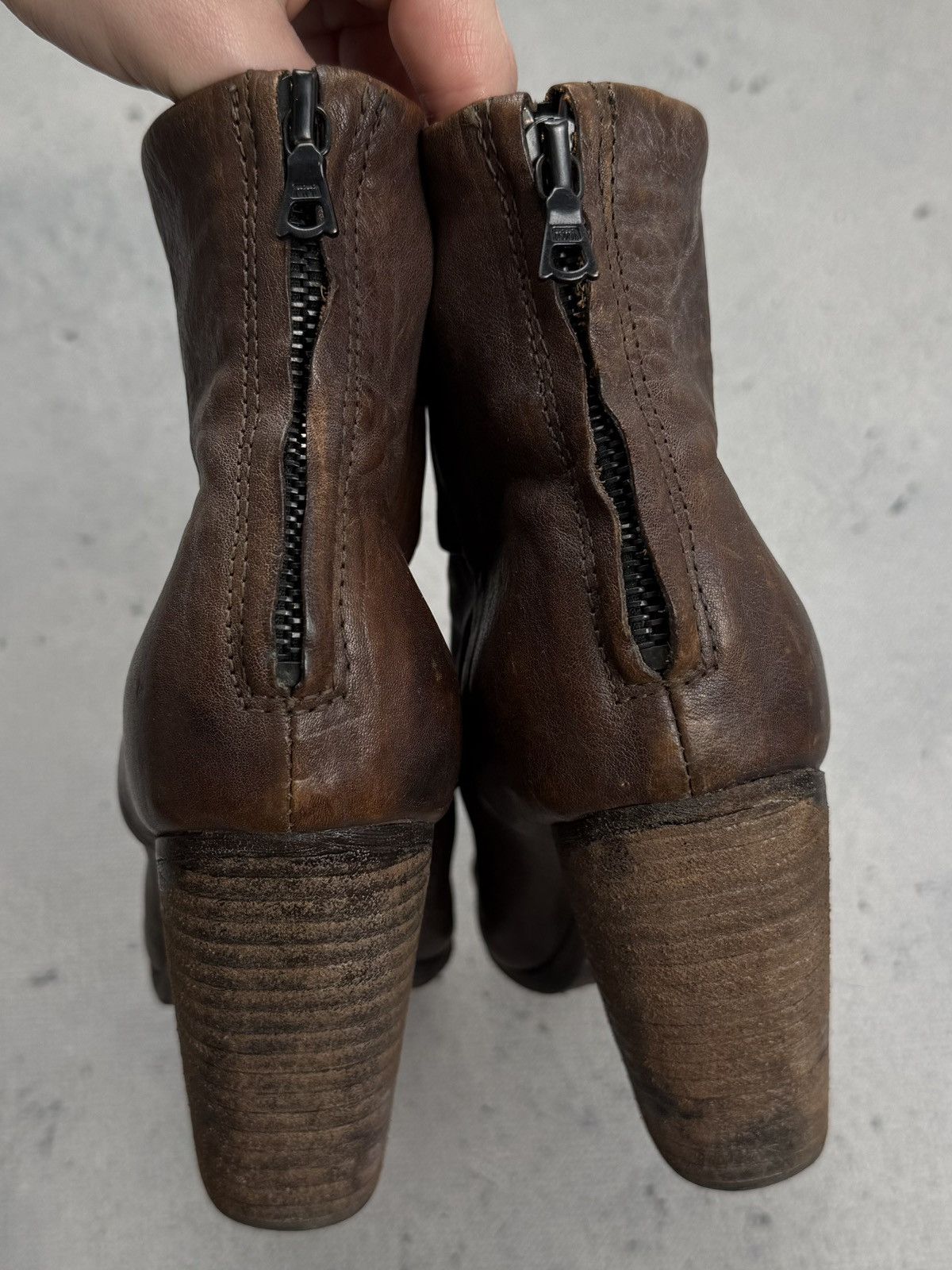 Rag & Bone Rag & Bone Leather Ankle Boots Stacked Heel Back Zip EU38 Size US 8 / IT 38 - 5 Thumbnail