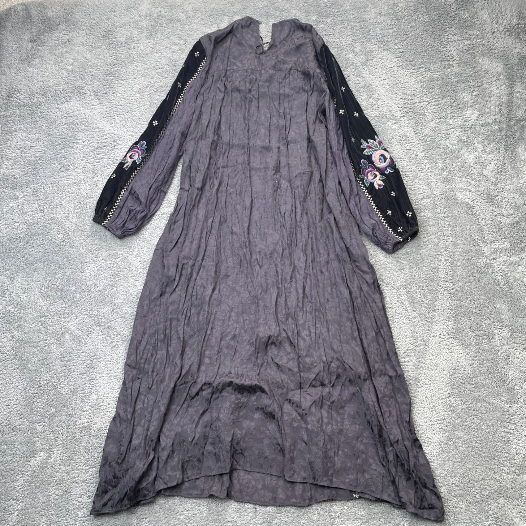 Zara Zara Dress Women Small Gray A-Line Jacquard Embroidered Button 3/4 Sleeve MIDI Casual Party/Cocktail Travel Spring Summer Womens Size S / US 4 / IT 40 - 2 Thumbnail