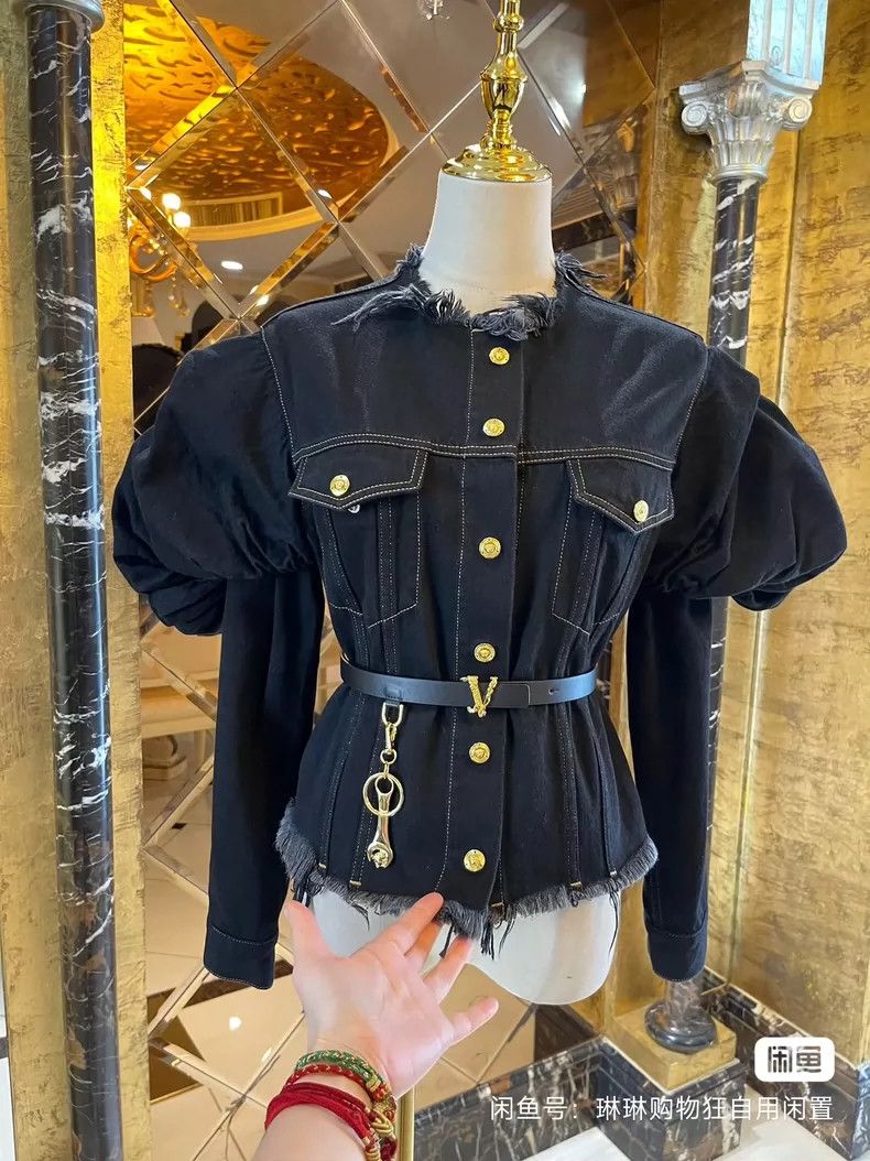 Versace Versace Court three-dimensional puff sleeve denim jacket Size M / US 6-8 / IT 42-44 - 9 Thumbnail