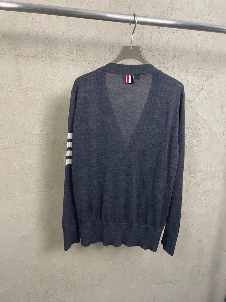 Thom Browne Thom Browne Size 36 Dark gray four-striped wool knitted ca Size US M / EU 48-50 / 2 - 2 Thumbnail