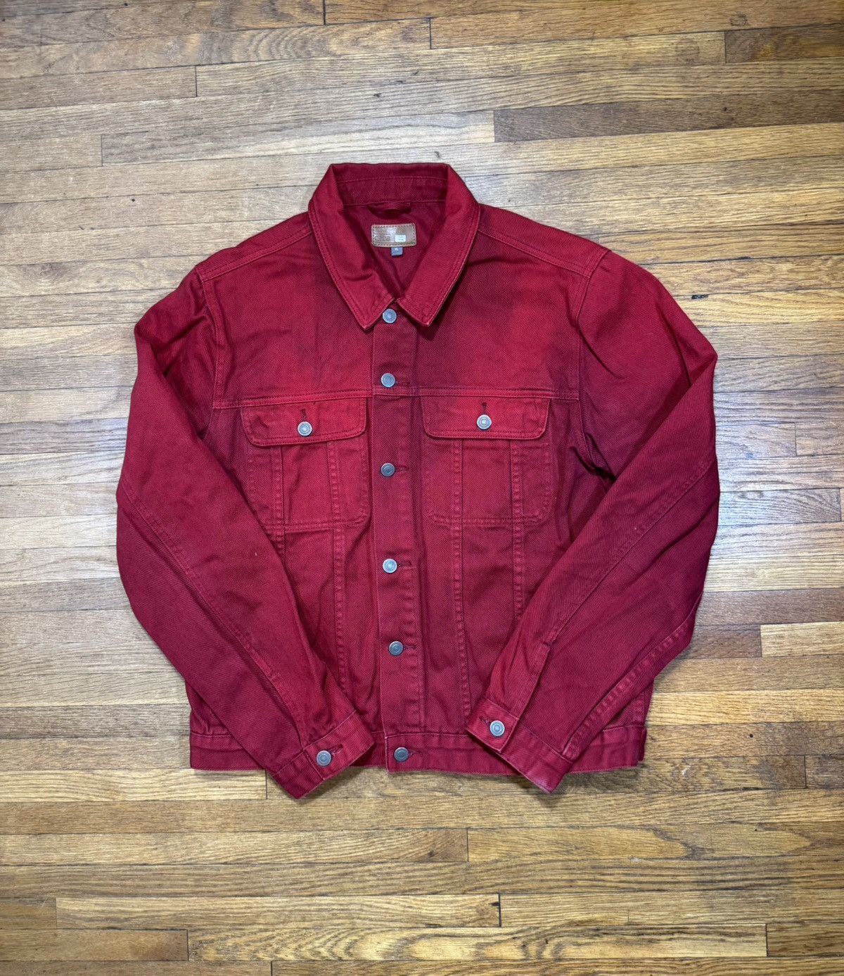Vintage Vintage Red Denim Jacket Size US XL / EU 56 / 4 - 1 Thumbnail
